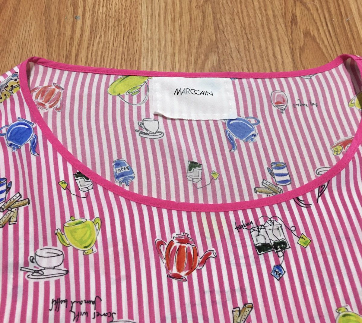 Other MARC CAIN Pink Strip Silk Blouse Tea Design Size 5 EU42 UK16 Size XL / US 12-14 / IT 48-50 - 6 Thumbnail