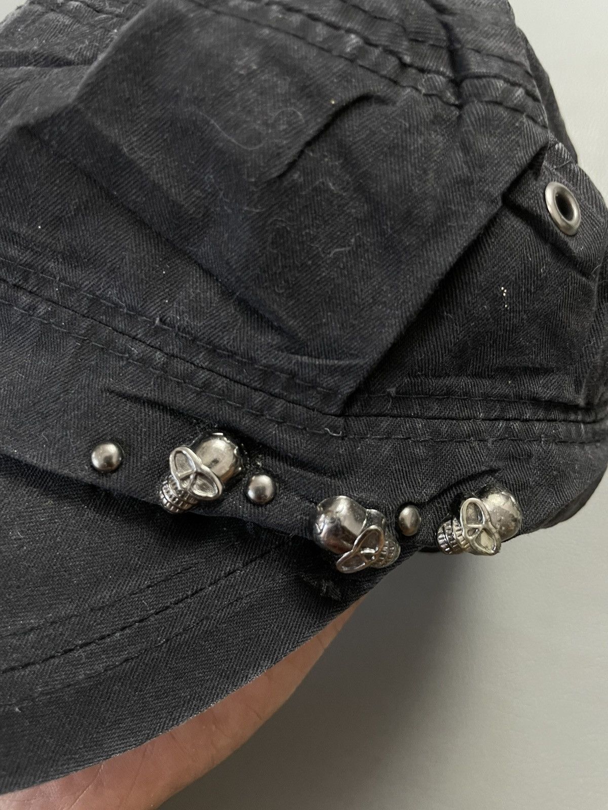 If Six Was Nine Cap cadet hat studed skull punk japan y2k style Size ONE SIZE - 5 Thumbnail