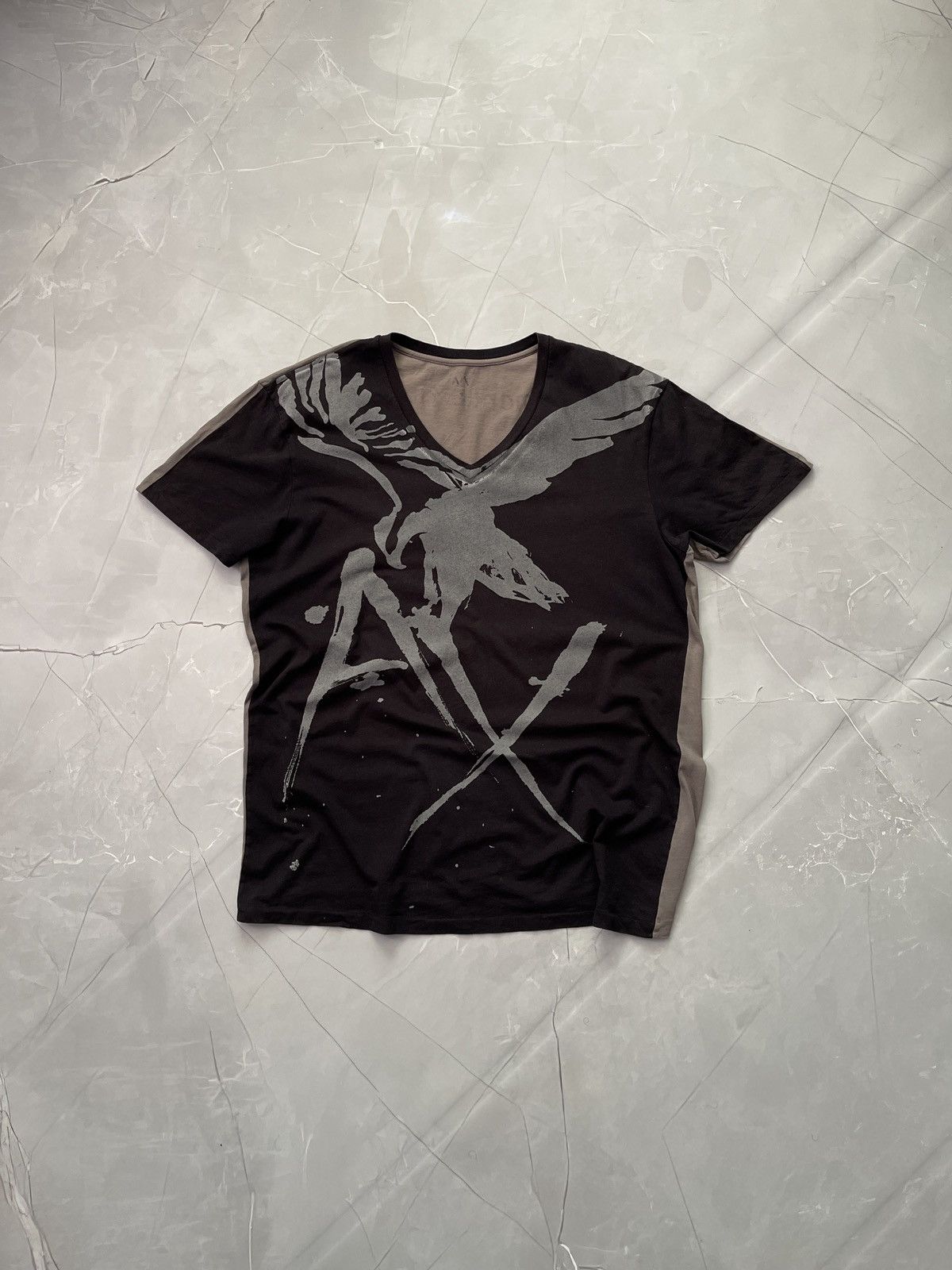 Armani Exchange Armani Exchange Y2K Style Avantgarde V-Neck T-Shirt Size US XL / EU 56 / 4 - 2 Thumbnail