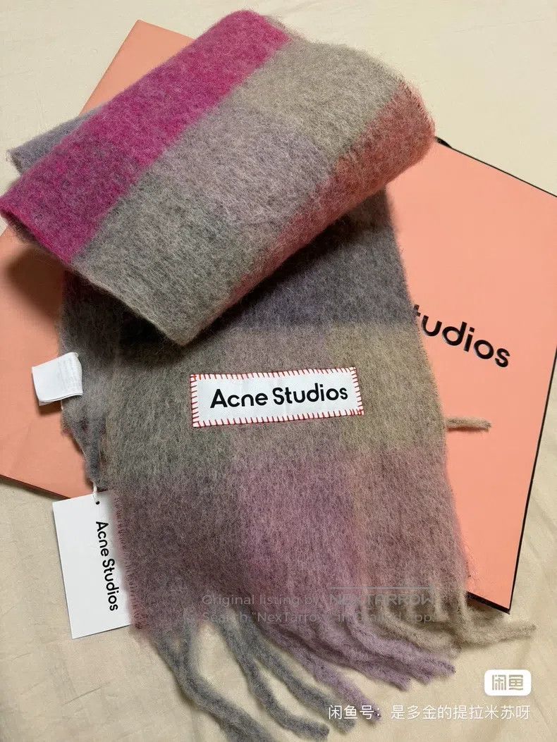 Acne Studios Acne Studios Red and grey scarf Size ONE SIZE - 2 Thumbnail