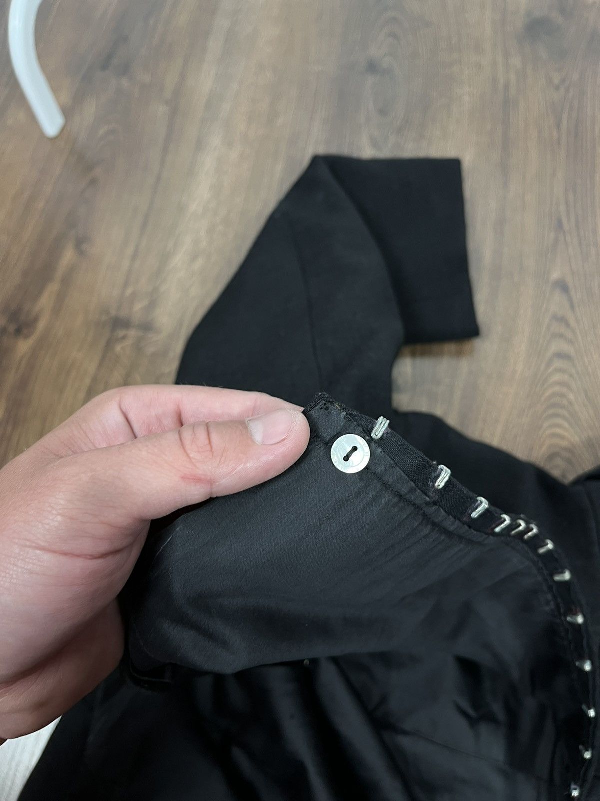 Vintage Rare Antique Black Pleated Dress With Hooks & Lining Size L / US 10 / IT 46 - 17 Thumbnail