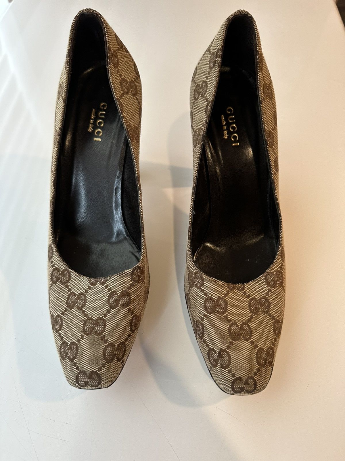 Gucci Gucci Beige and Brown GG Canvas Women's Pumps Size US 6 / IT 36 - 3 Thumbnail