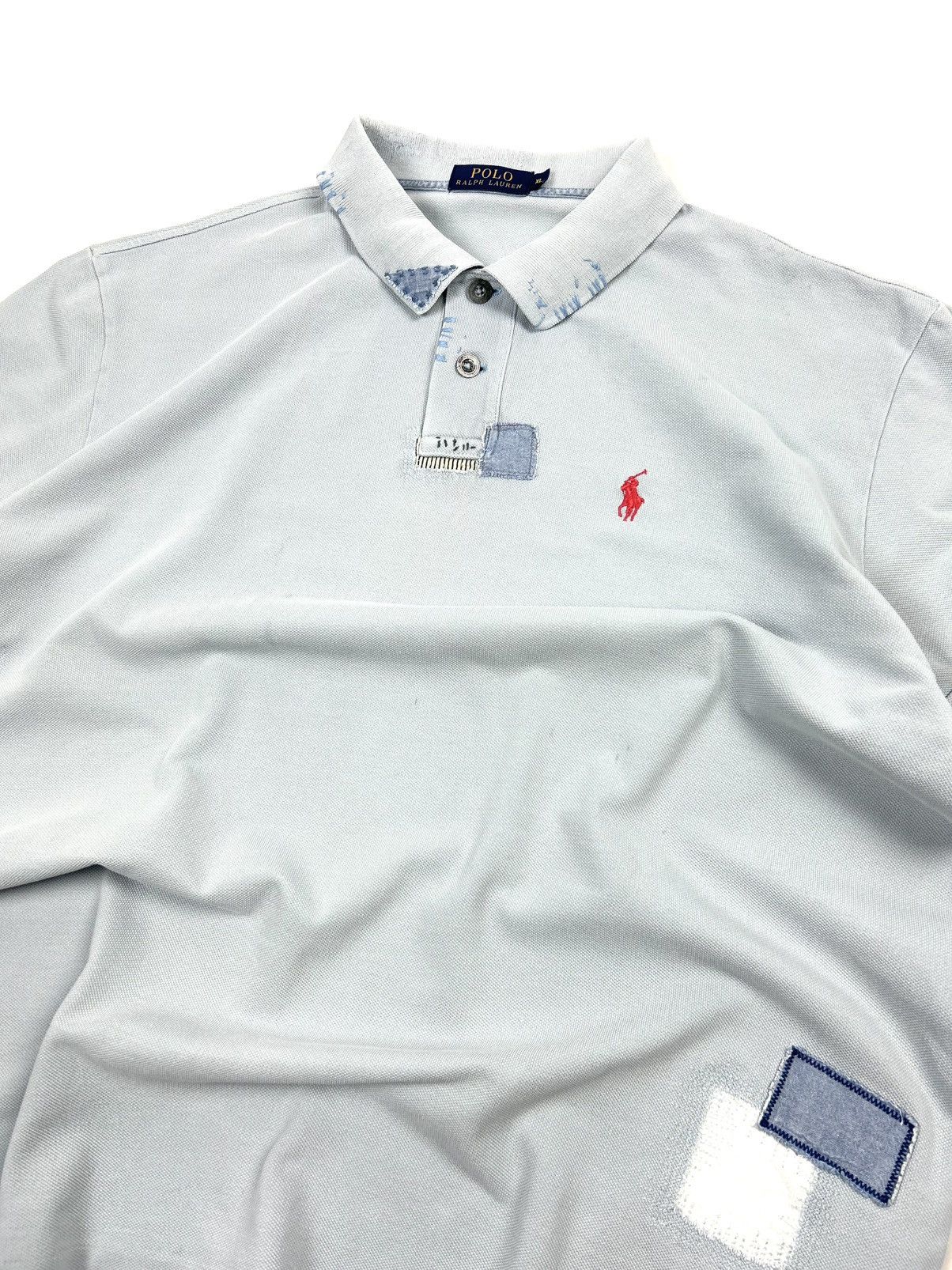 Polo Ralph Lauren Ralph Lauren Polo Shirt Distressed Patchwork Paint Splatter Size US XL / EU 56 / 4 - 2 Thumbnail