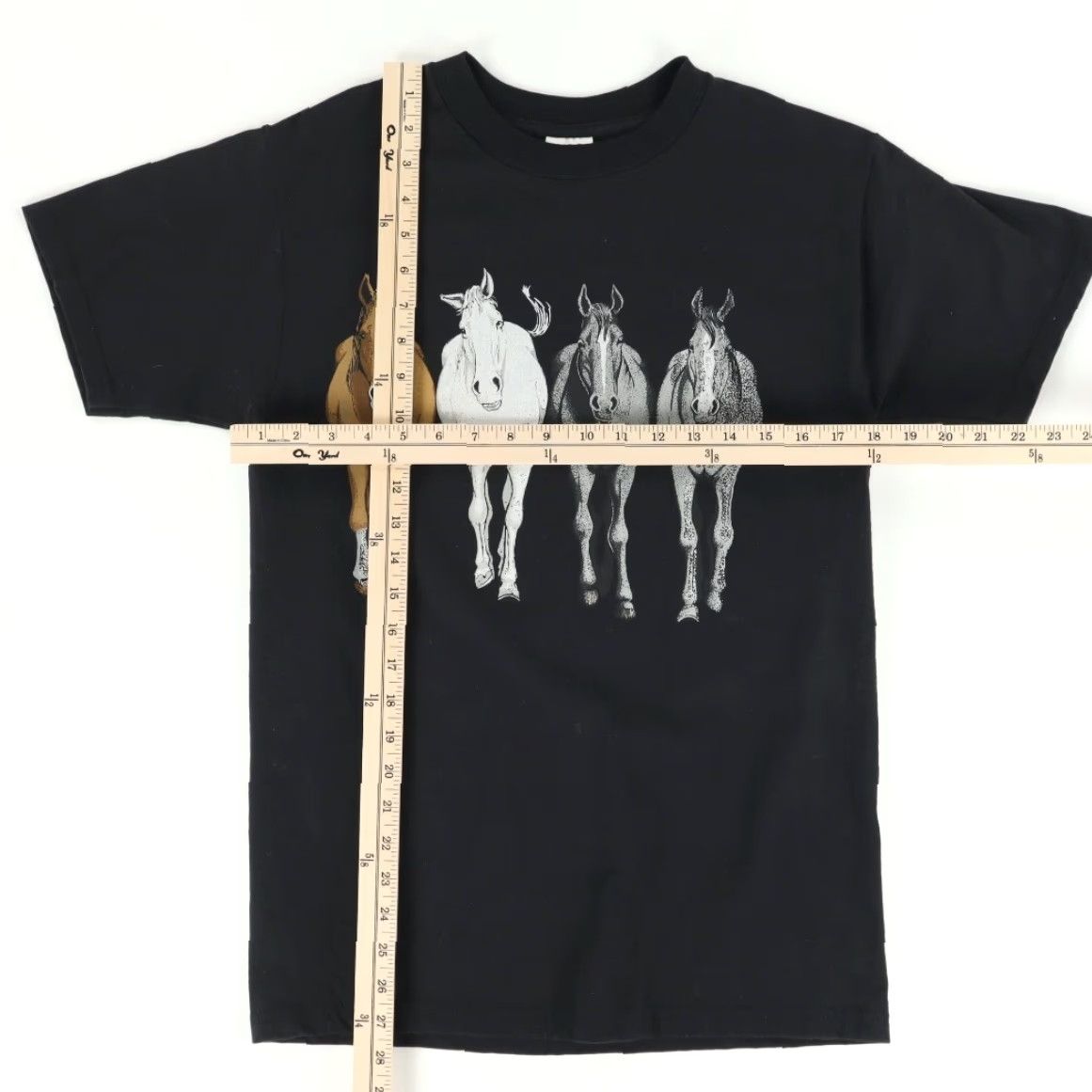 Fruit Of The Loom Fruit of the Loom Horse Double Sided Graphic Solid T-Shirt Black Men's M Size US M / EU 48-50 / 2 - 3 Thumbnail