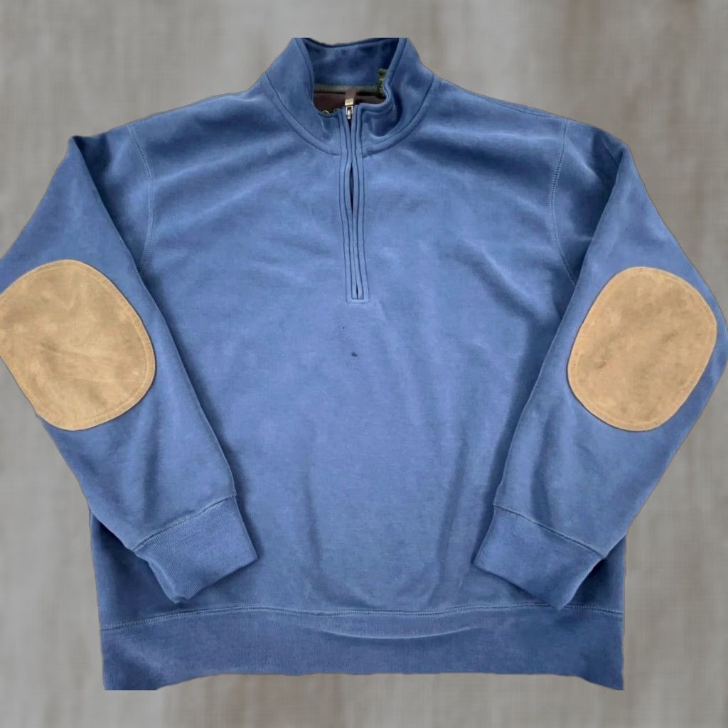 Orvis Orvis Sweater Men Large Blue Pullover Fleece 1/4 Zip Knit Pattern Solid Logo Embroidered Casual Size US L / EU 52-54 / 3 - 1 Thumbnail
