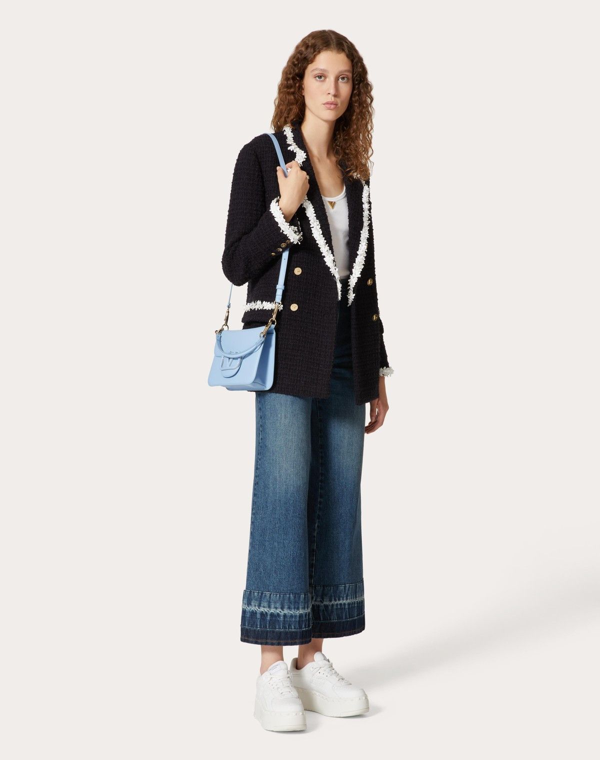 Valentino o1s1wg110525 Embroidered Plain Tweed Blazer in Black Size XS / US 0-2 / IT 36-38 - 3 Thumbnail