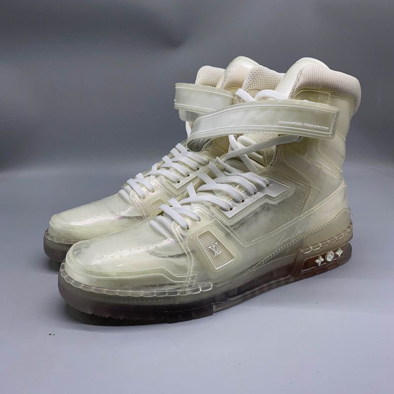 Louis Vuitton Louis Vuitton White Trainer High-Top Sneakers -2508 Size US 8.5 / EU 41-42 - 1 Thumbnail
