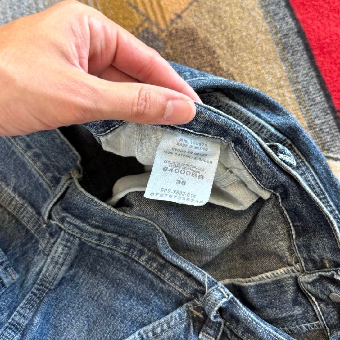 Wrangler VINTAGE Wrangler Carpenter Denim Jean Shorts Jorts 36 Men Blue Regular Waist 36 Work Grunge 90s Y2K Skate Denim Shorts Size US 36 / EU 52 - 3 Thumbnail