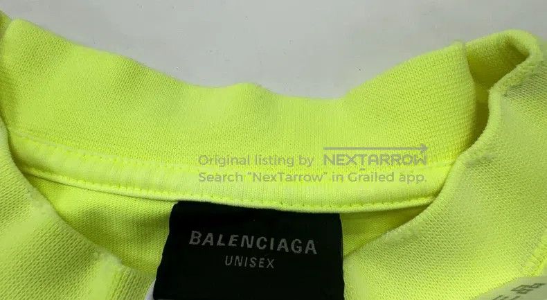 Balenciaga Balenciaga Neon Yellow Tape Logo Short Sleeve T-Shirt Size US S / EU 44-46 / 1 - 3 Thumbnail