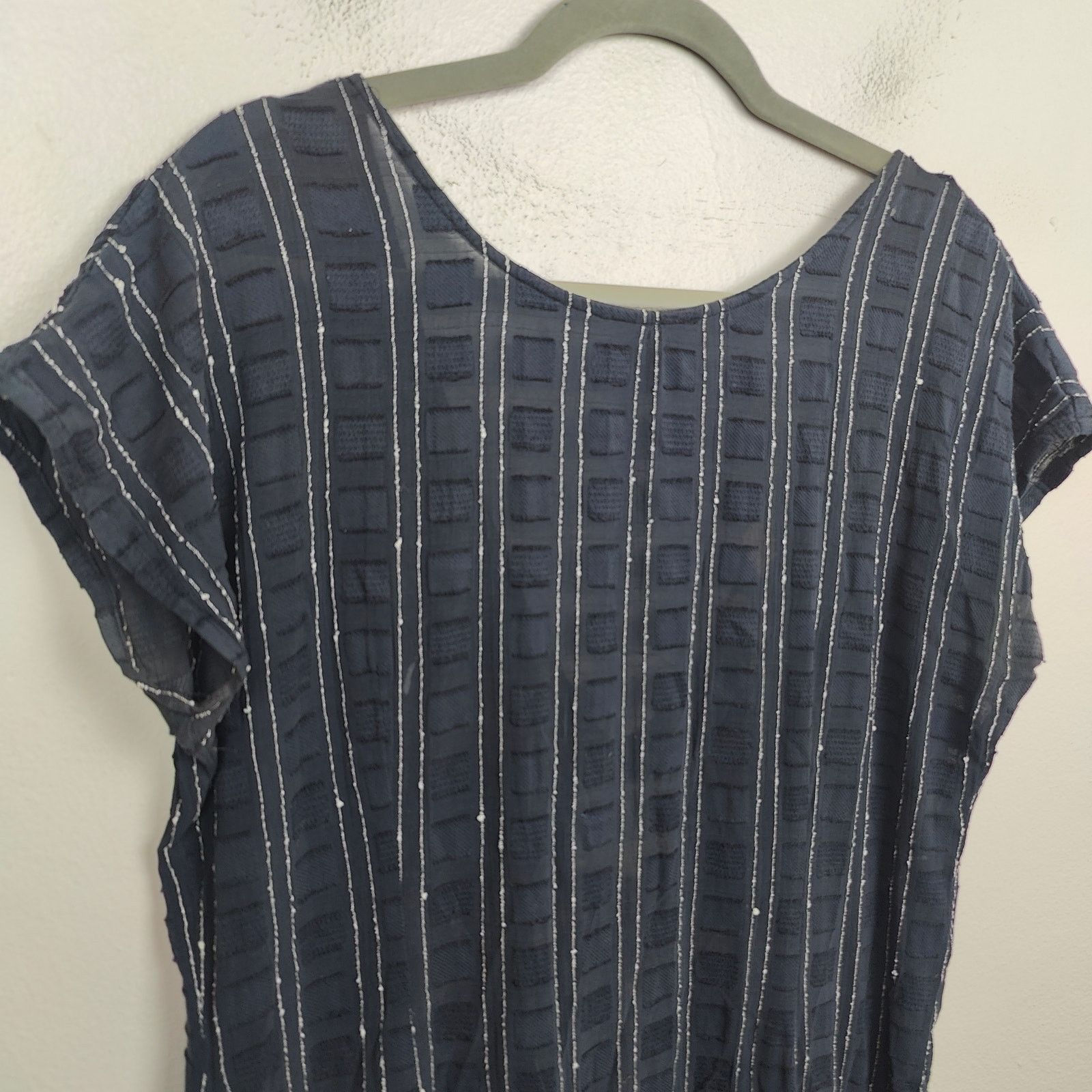 Other Ace & Jig Jumpsuit Womens XS Navy Blue Textured Short Sleeve Size 26" / US 2 / IT 38 - 2 Thumbnail