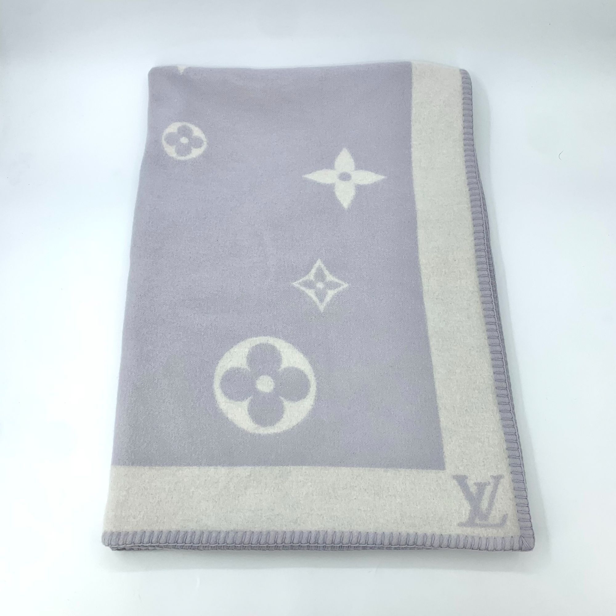 Louis Vuitton Light Purple Monogram Wool Cashmere Blanket