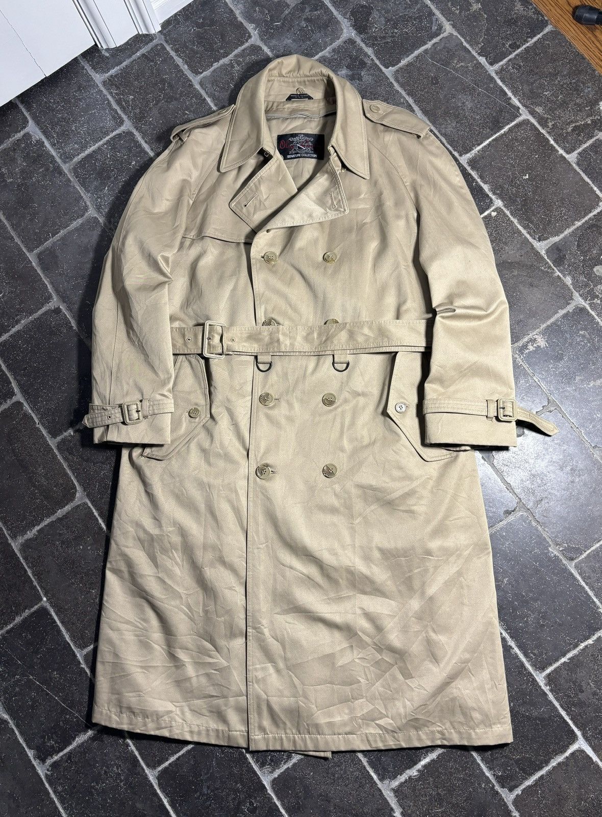 Oleg Cassini Vintage Trench Coat Long Duster Belted Utility Designer 80s Size US M / EU 48-50 / 2 - 3 Thumbnail