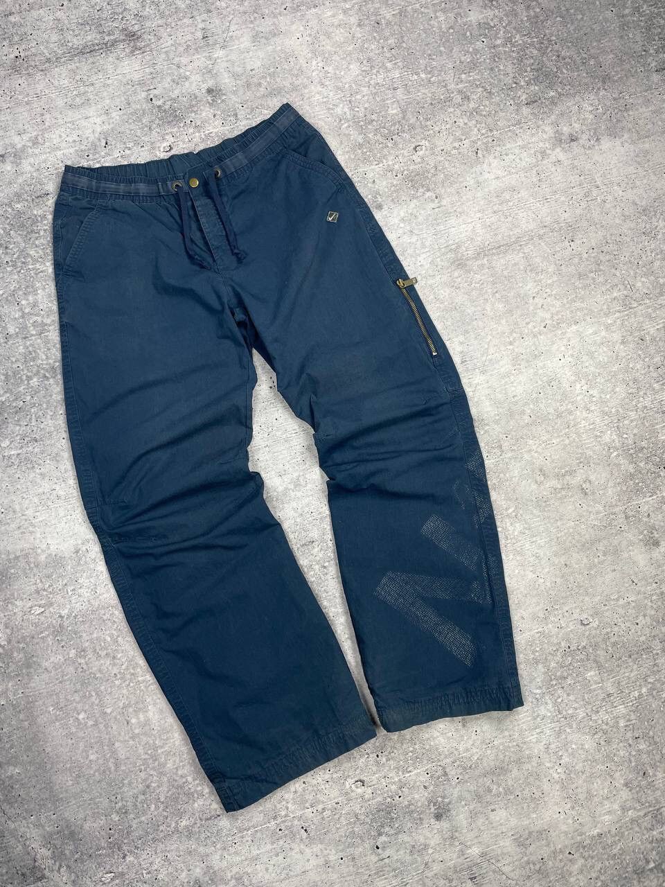 Nike × Vintage Vintage Nike Y2K Style Big Logo Swoosh Drill Nylon Pants Size US 32 / EU 48 - 2 Thumbnail