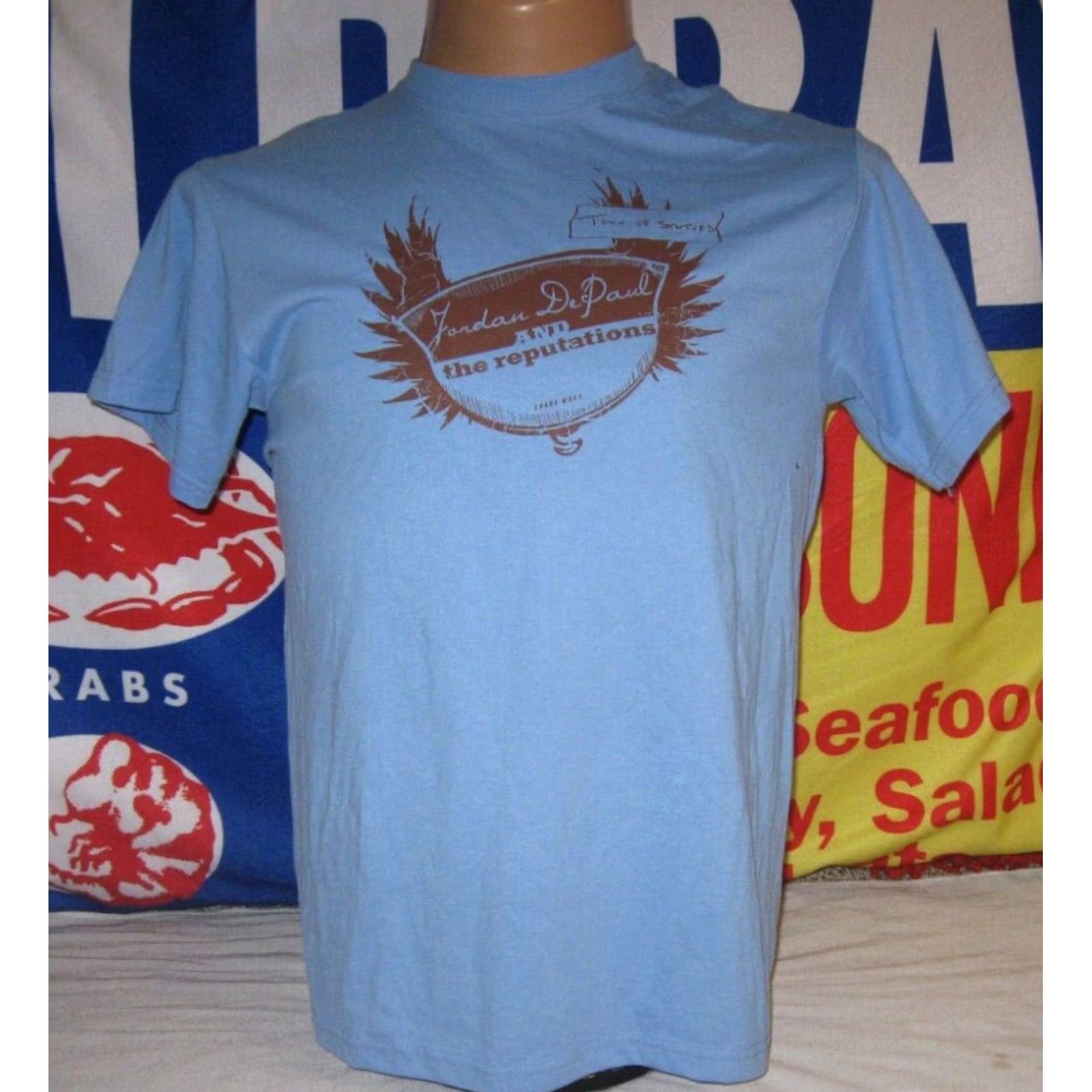 Jerzees JORDAN DEPAUL and The Reputations Town of Statues Shirt Men's M BLUE Graphic Print Jerzees T-Shirt Music 2000s Ohio Boys Mens Girls Womens Size US M / EU 48-50 / 2 - 2 Thumbnail