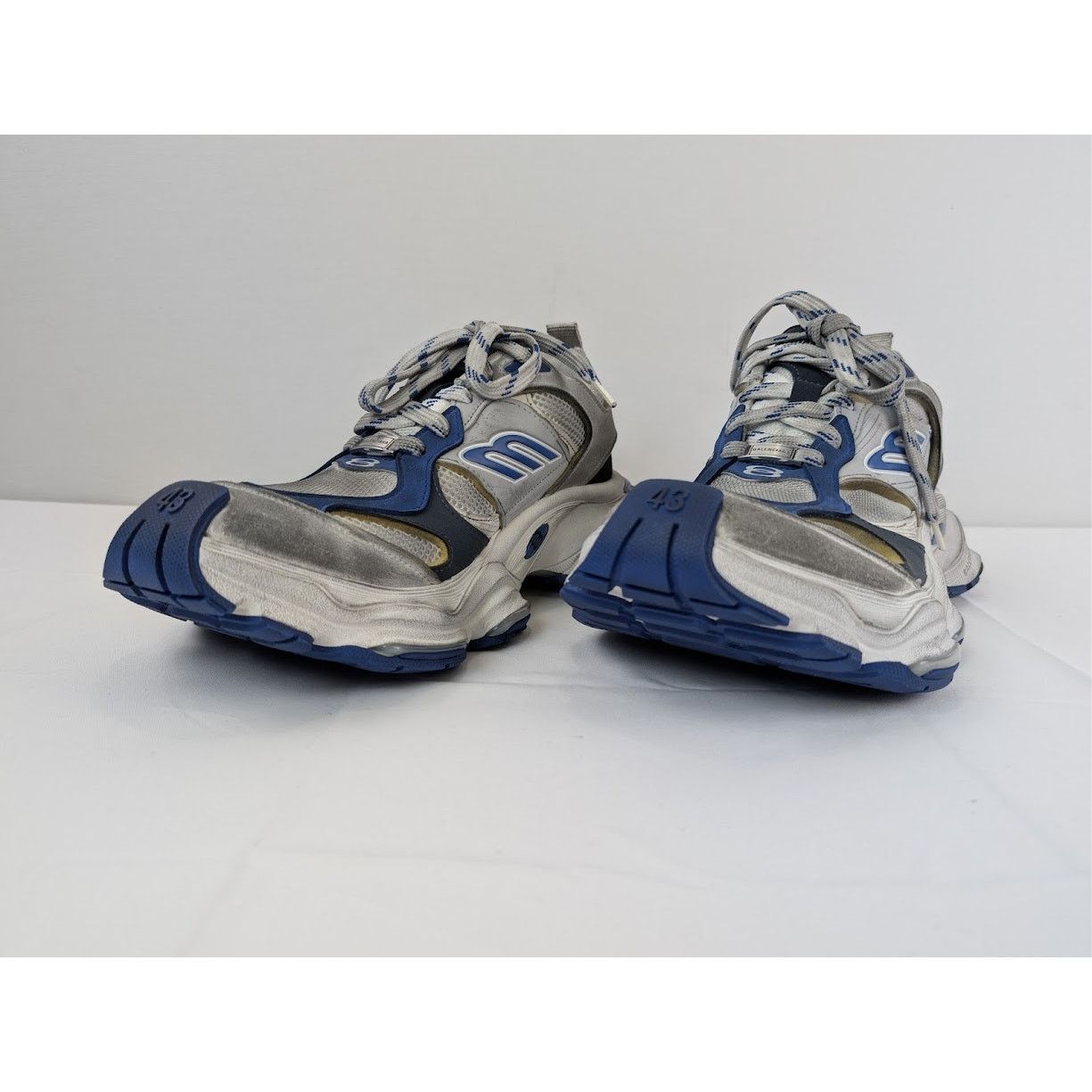 Balenciaga o1rshd1 Suede Mesh Cargo Sneakers in Grey/White/Blue Size US 10 / EU 43 - 7 Thumbnail