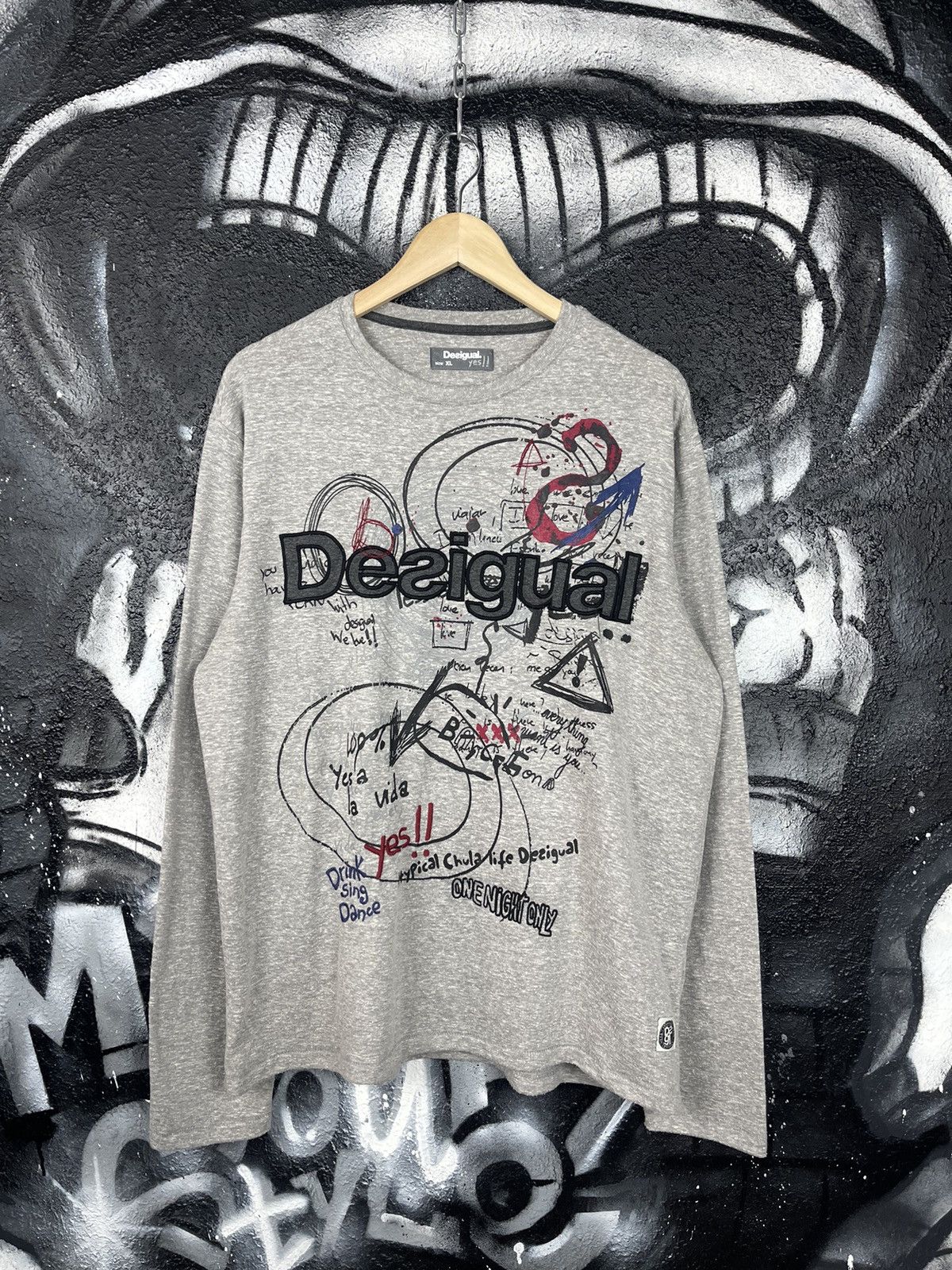 Desigual Desigual Grey Cotton Embroidered Logo Long Sleeve T-Shirt Size US XL / EU 56 / 4 - 3 Thumbnail