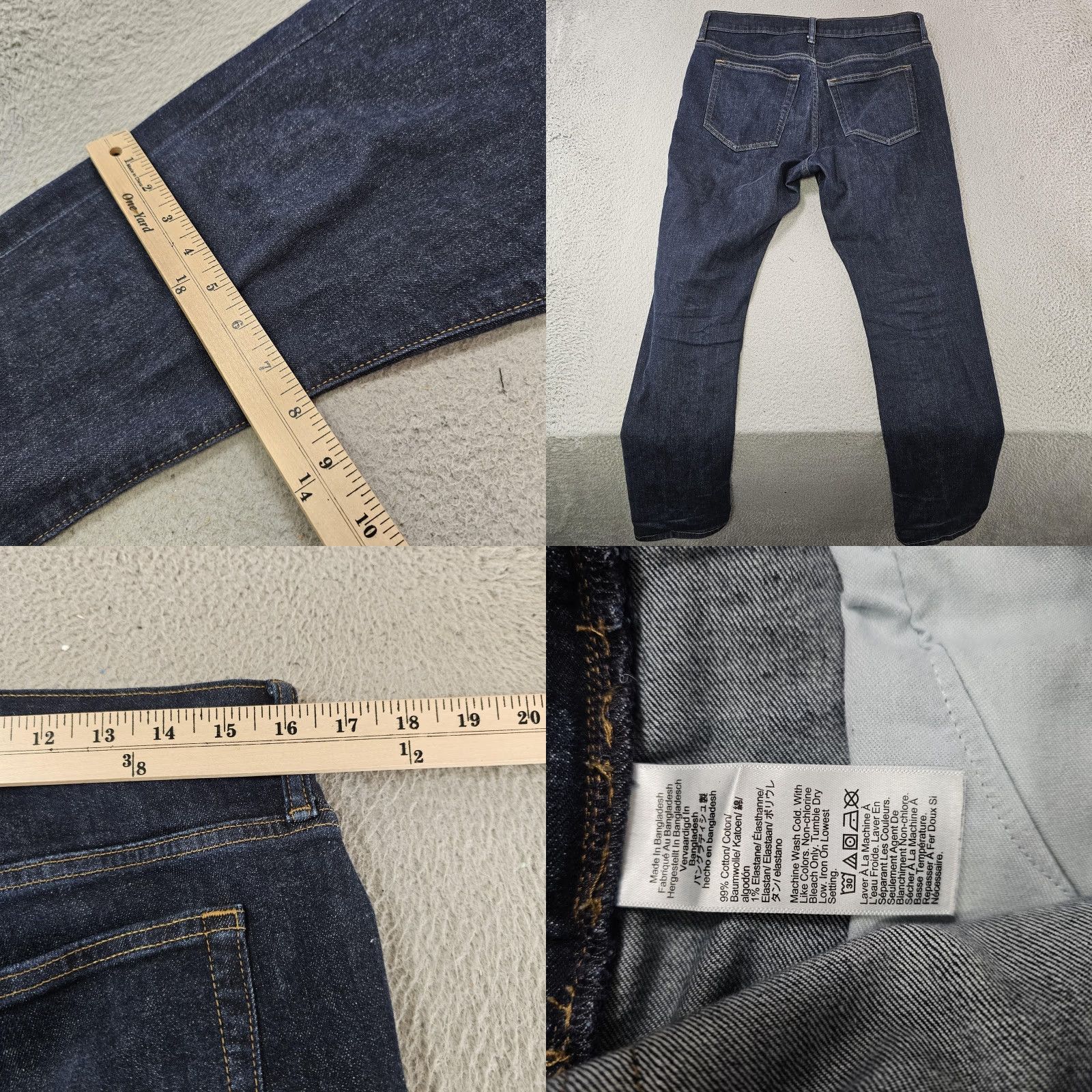 J.Crew J.Crew Flex Straight Jeans Mens 30x30 Dark Wash Denim Stretch Classic Fit Blue Cotton Blend Zip Front Pocketed Size US 30 / EU 46 - 8 Thumbnail