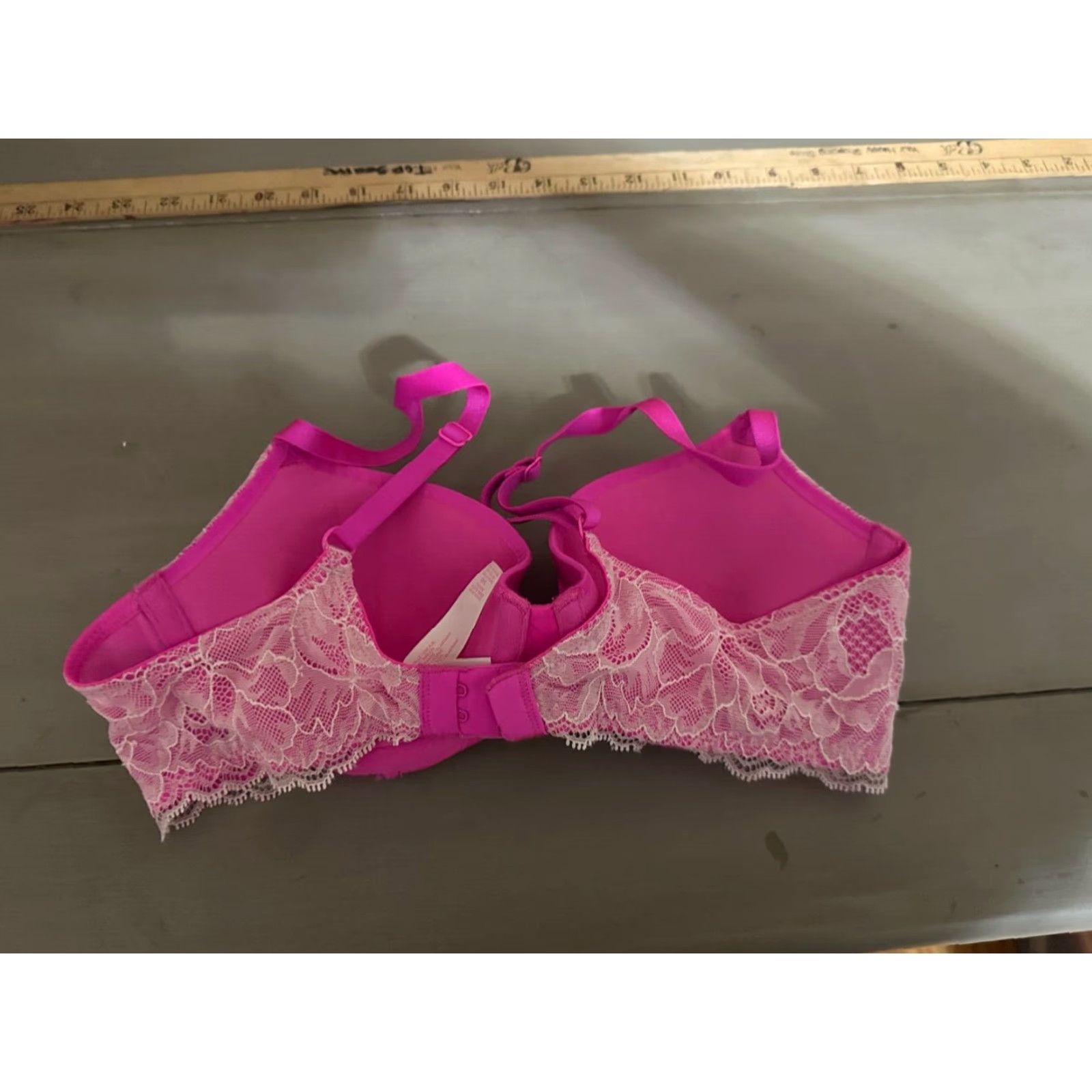 Victoria's Secret Victoria's Secret Dream Angels Bra Lined 34B Pink T-Shirt Bra Underwired Lace Satin Bow Womens Size ONE SIZE - 2 Thumbnail