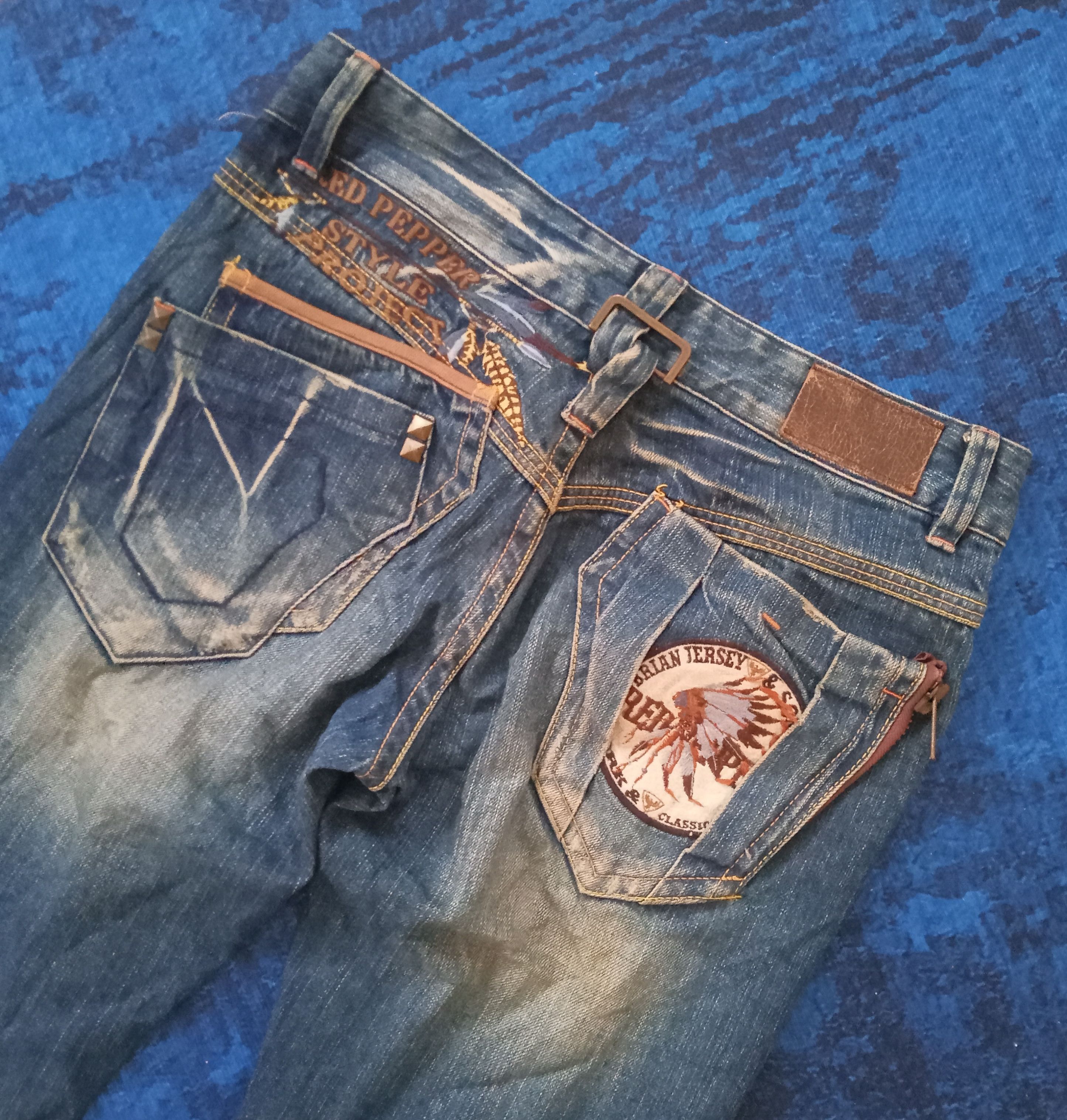 Japanese Brand Red Pepper Rare Design Jeans Size US 33 - 14 Thumbnail