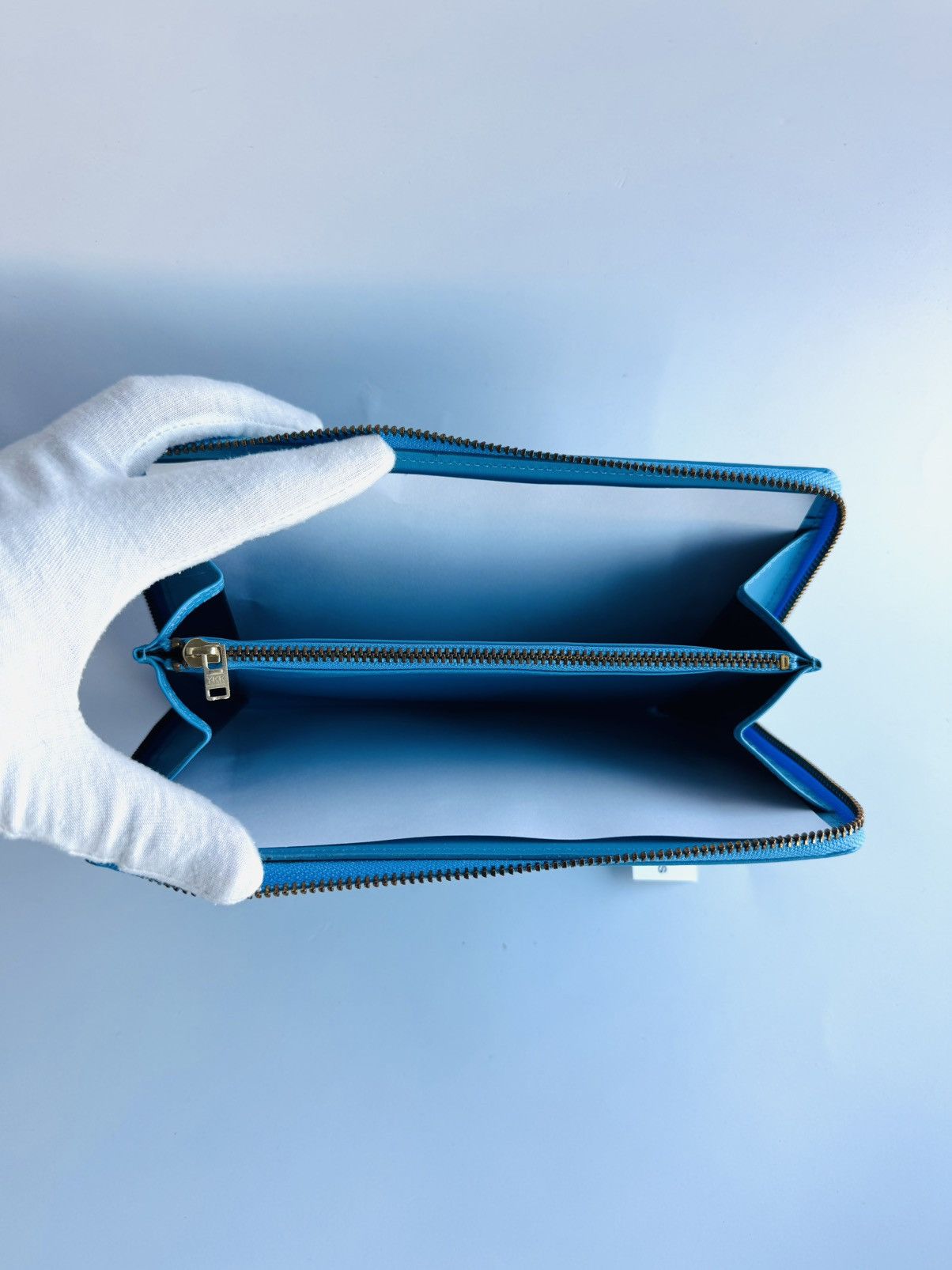 Comme des Garcons × Japanese Brand New Large Comme des Garcons zip continental wallet blue CDG Size ONE SIZE - 7 Thumbnail