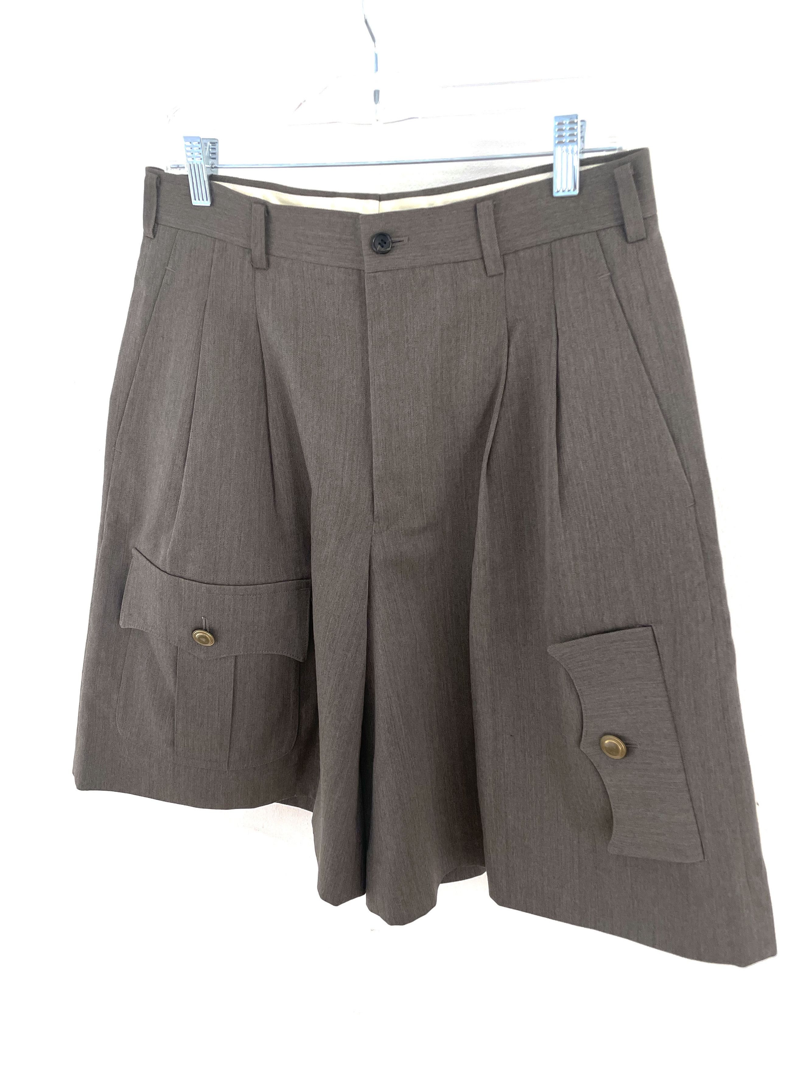 Comme des Garcons Homme Plus 2014 Wide Wool Shorts Size US 30 / EU 46 - 2 Thumbnail