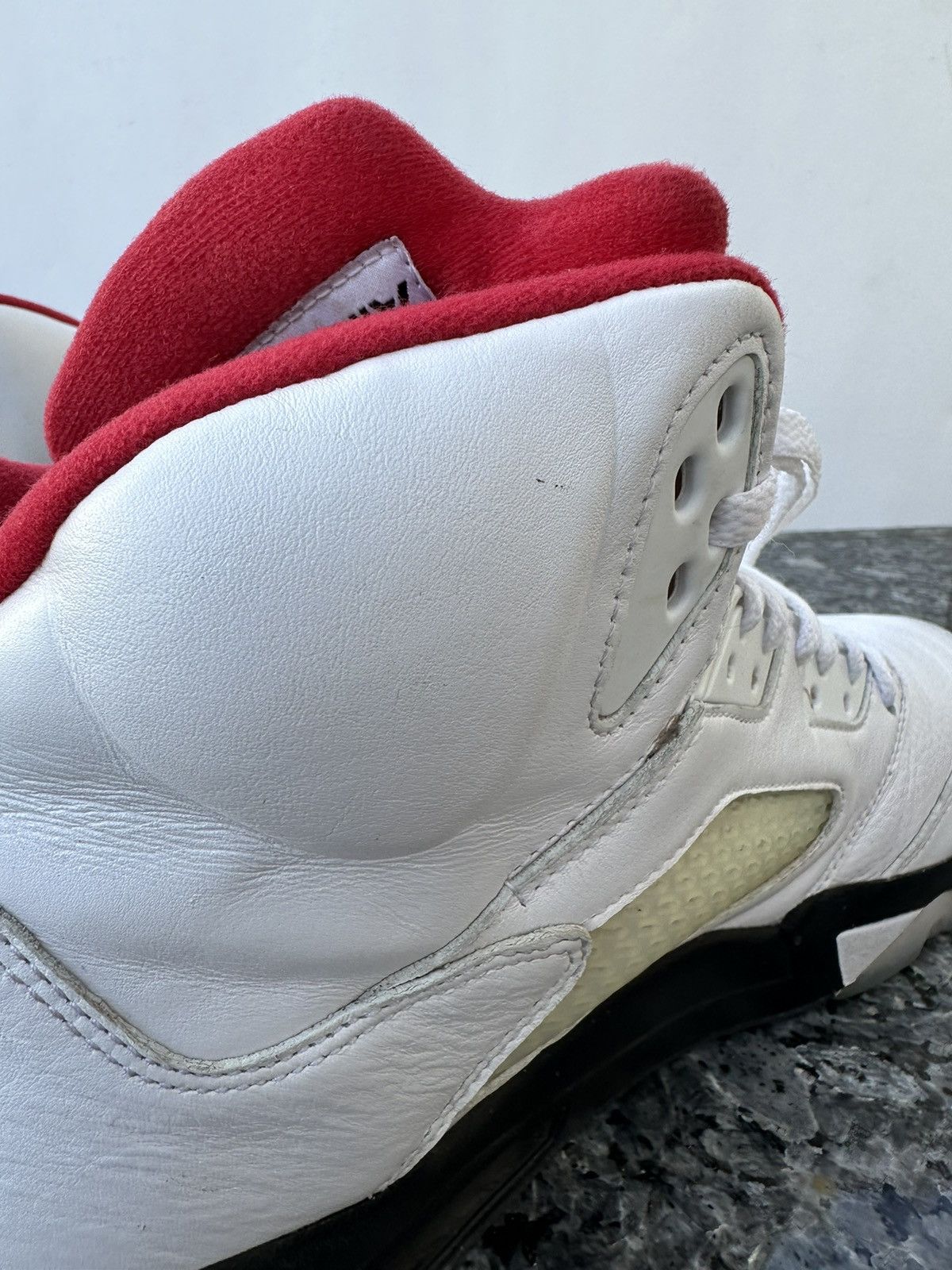 Jordan Brand × Nike Nike Air Jordan 5 Retro Fire Red (2020) White Shoe Men's 12 Size US 12 / EU 45 - 13 Thumbnail