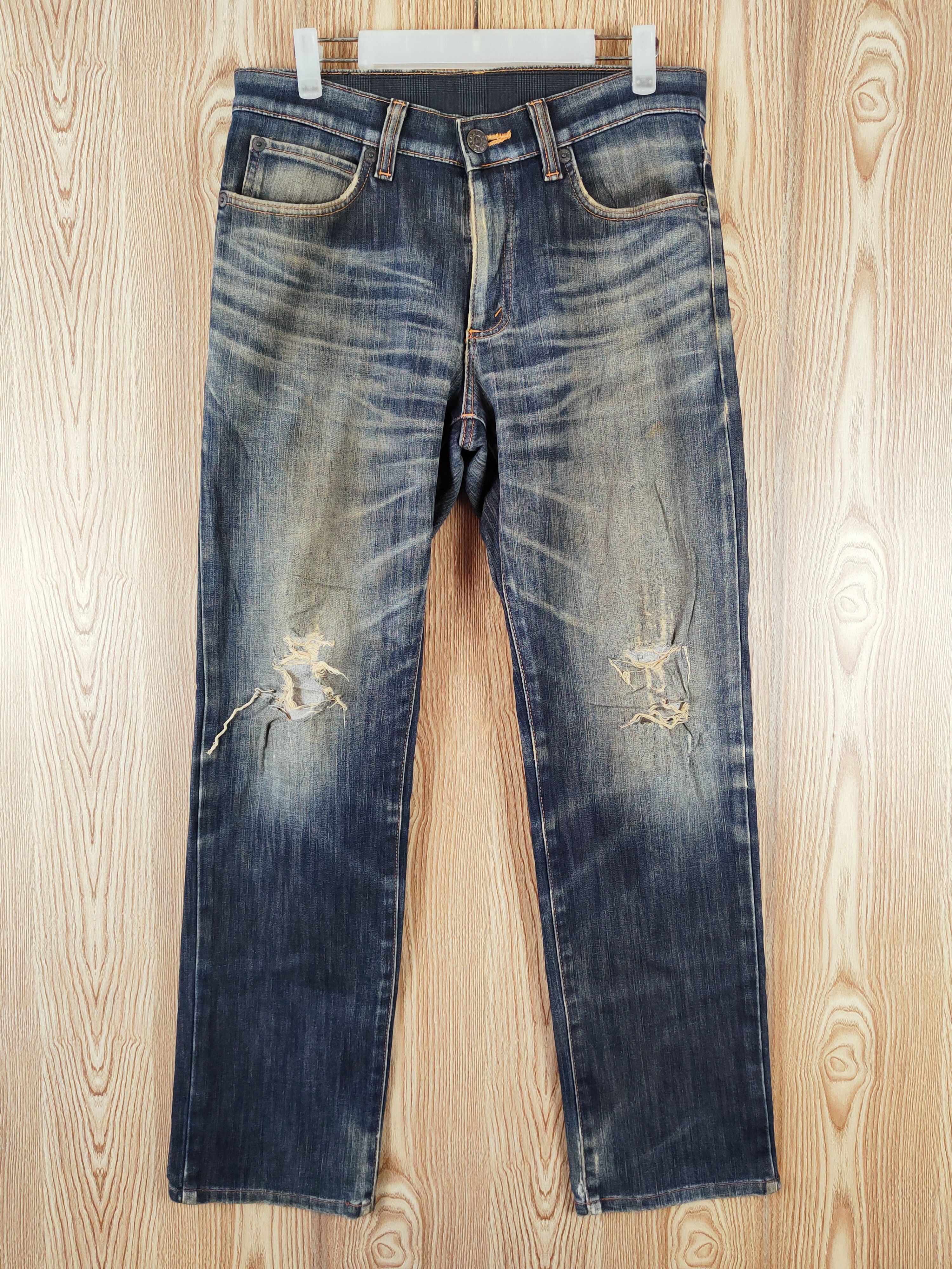 Edwin Edwin Dark Blue Distressed Ripped Jeans #W534 Size US 32 / EU 48 - 1 Thumbnail