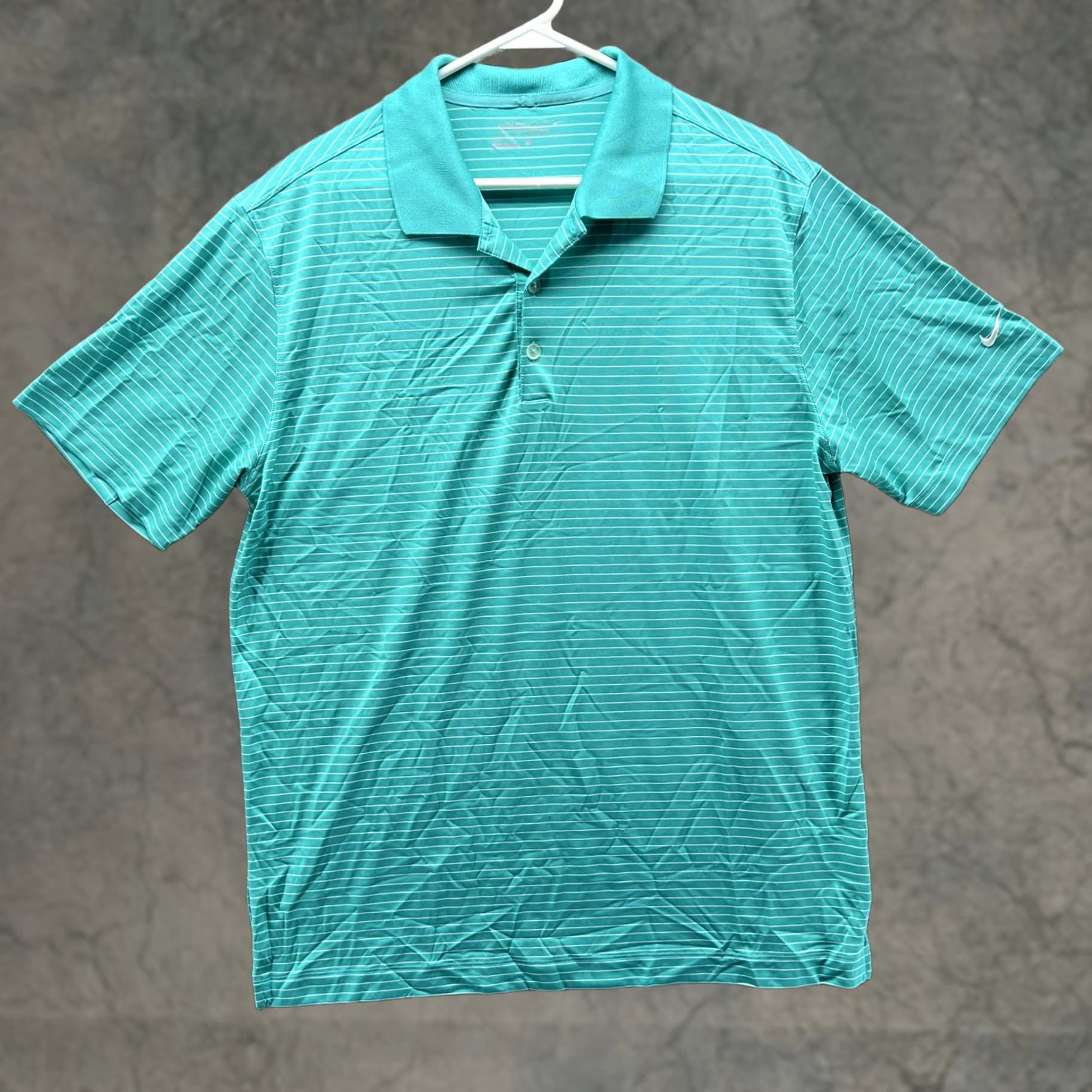Nike Nike Golf Dri-FIT Polo Shirt Mens L Green Stripe Short Sleeve Size US L / EU 52-54 / 3 - 1 Thumbnail