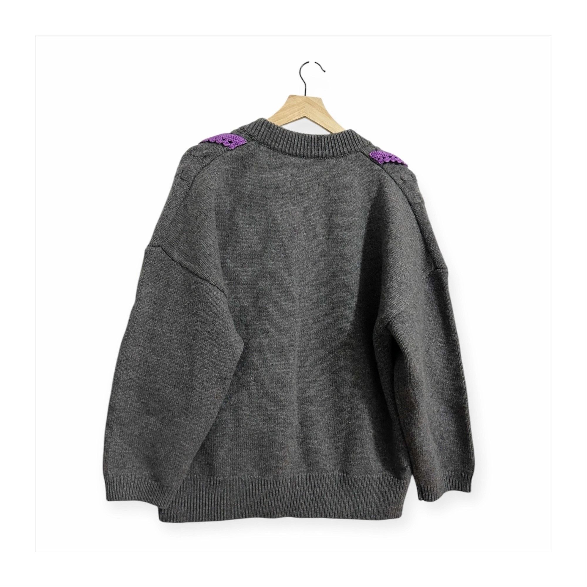 Essentiel Antwerp ESSENTIEL ANTWERP Elk Oversized Wool Cardigan, Size M, Gray, Size M / US 6-8 / IT 42-44 - 2 Thumbnail