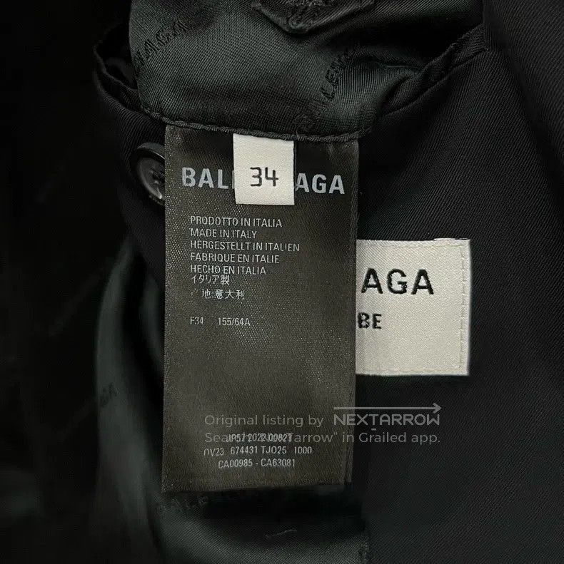 Balenciaga Balenciaga Black Sleeve Logo Blazer Size XXS / US 00 / IT 34 - 5 Thumbnail
