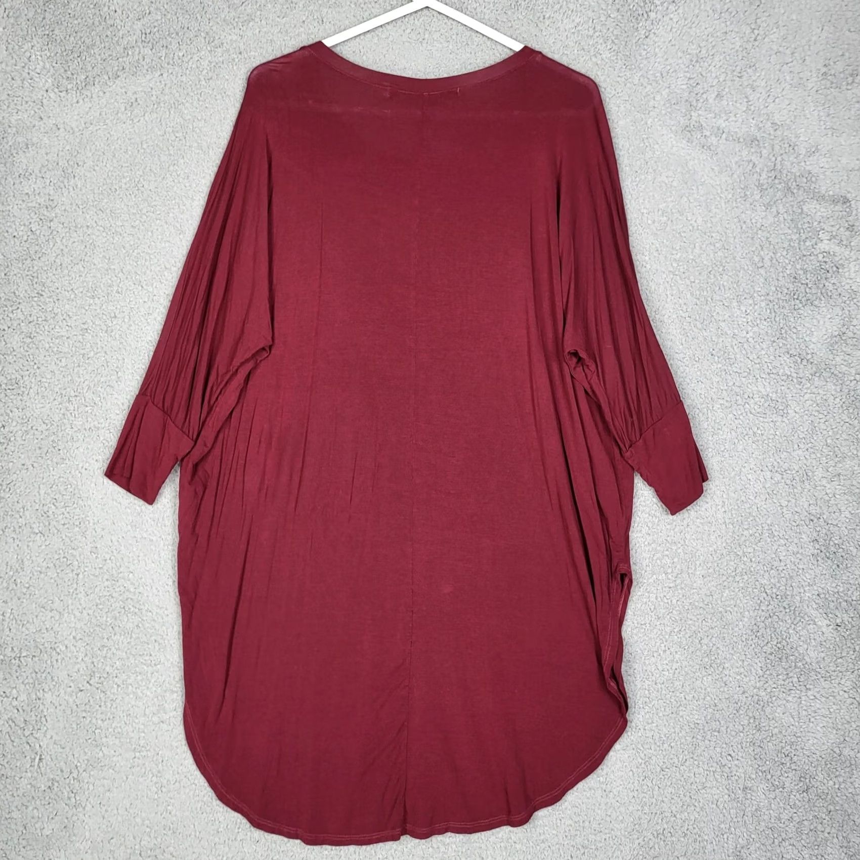 Michael Stars Michael Stars Burgundy Round Neck Women's Stretch Tunic top OS Regular Size One Size Blouse Size ONE SIZE - 4 Thumbnail