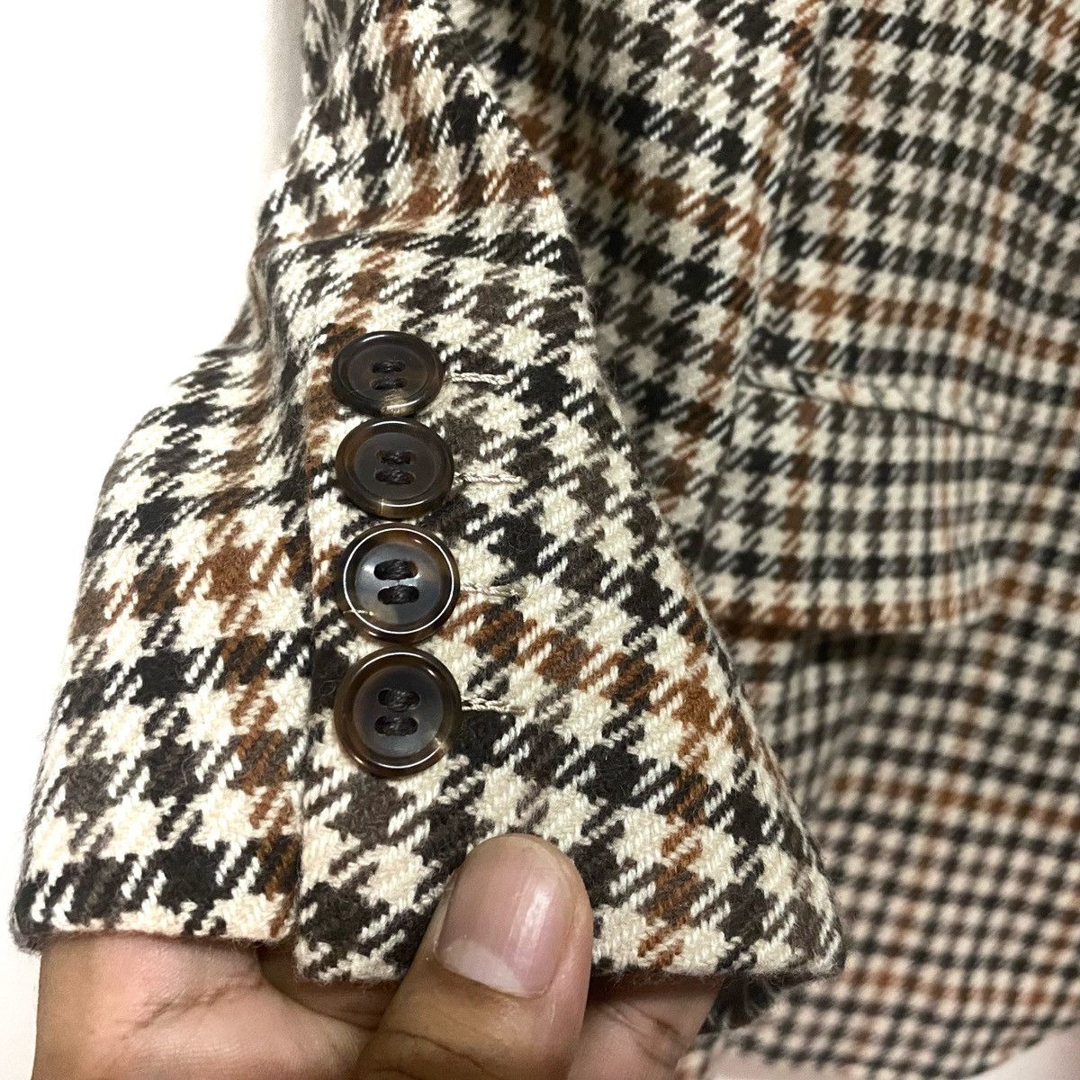 Burberry Vintage BURBERRYS England Harringbone Wool Jacket Size 42L - 4 Thumbnail