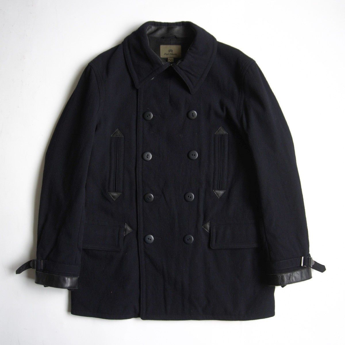 Nigel Cabourn 🔥VINTAGE NIGEL CABOURN LEATHER DETAILING MILITARY PEA COAT Size US M / EU 48-50 / 2 - 3 Thumbnail