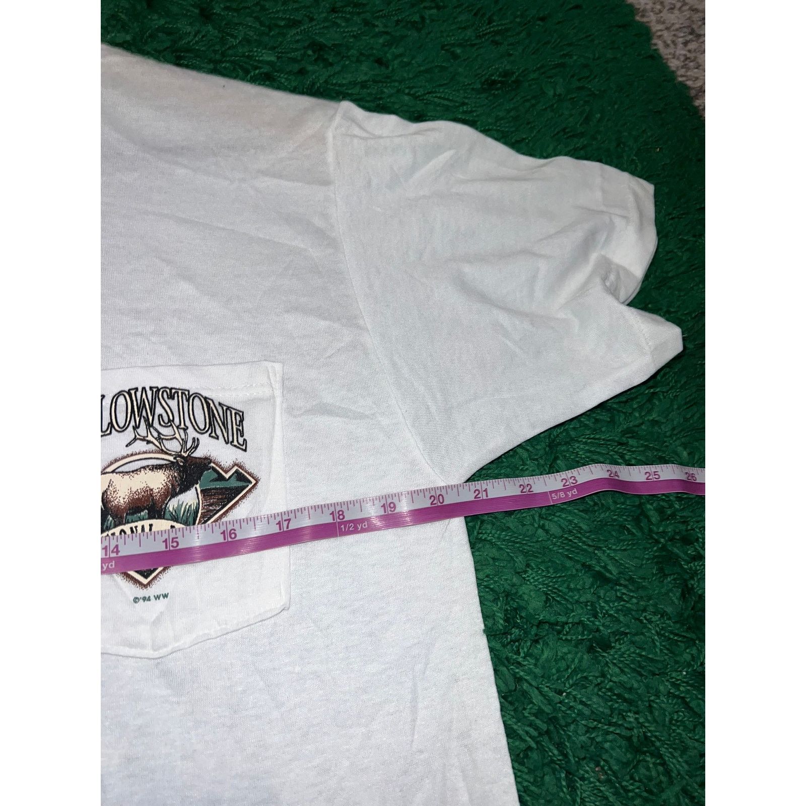Jerzees Vintage Yellowstone Shirt National Park Elk White L Tee Size US L / EU 52-54 / 3 - 8 Thumbnail