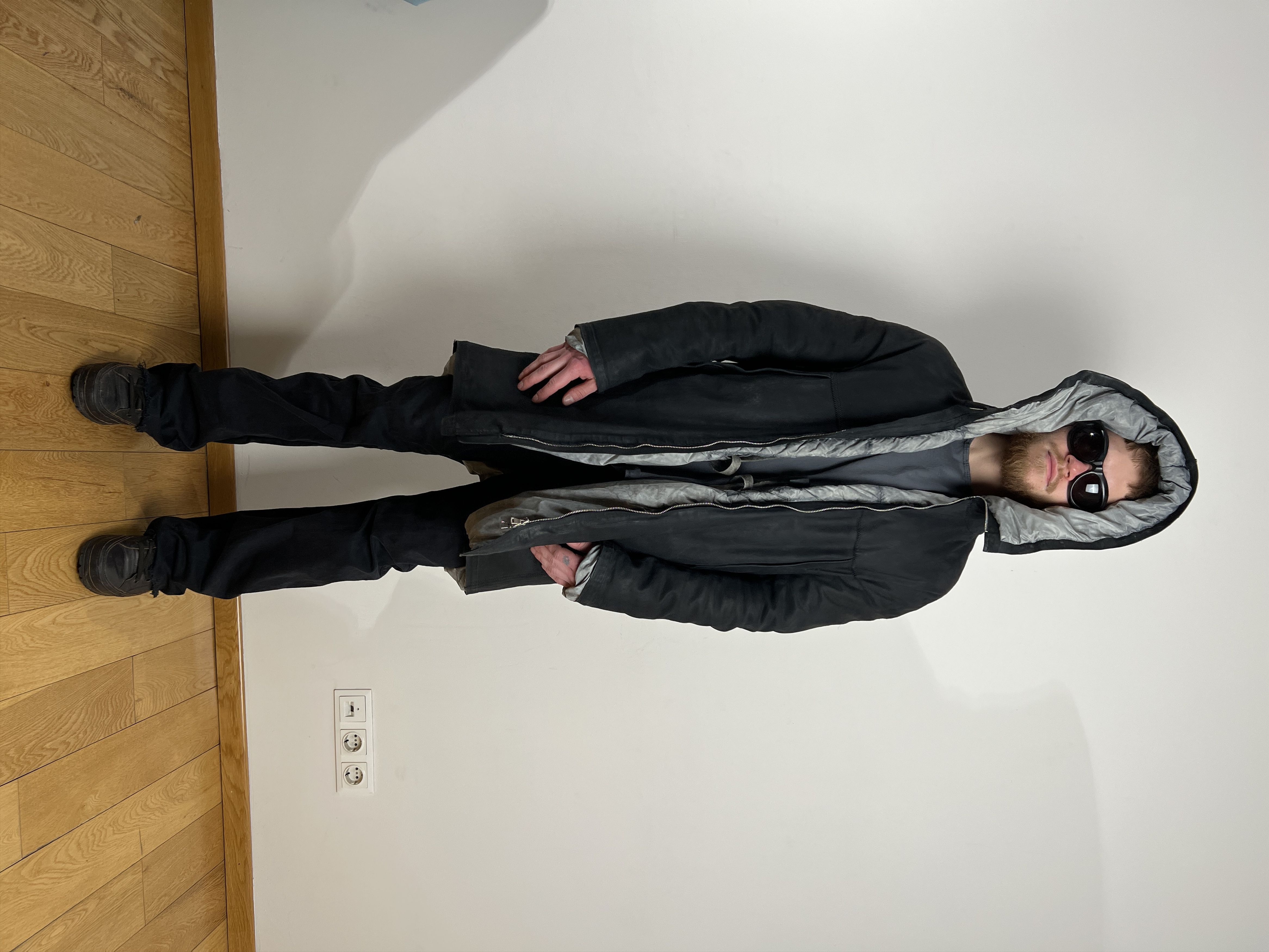 image of Isaac Sellam Experience Leather Long Jacket in Black, Men's (Size Large)