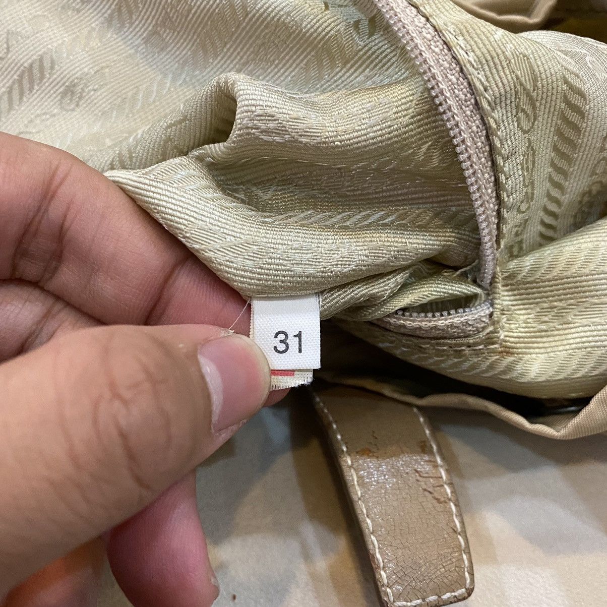 Prada × Vintage Vintage Prada Cammello Brown Nylon Vela Backpack Size ONE SIZE - 18 Thumbnail