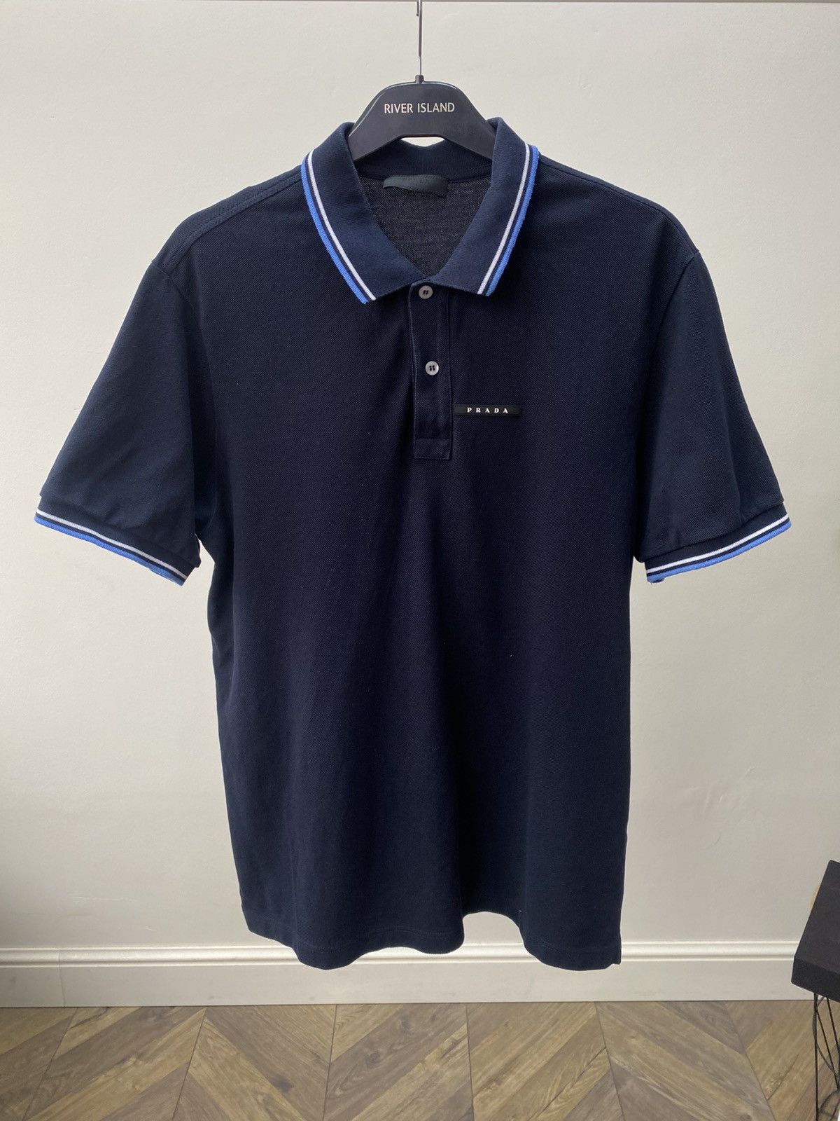 Prada Vintage Prada Black Tab Polo T-shirt Size US L / EU 52-54 / 3 - 2 Thumbnail
