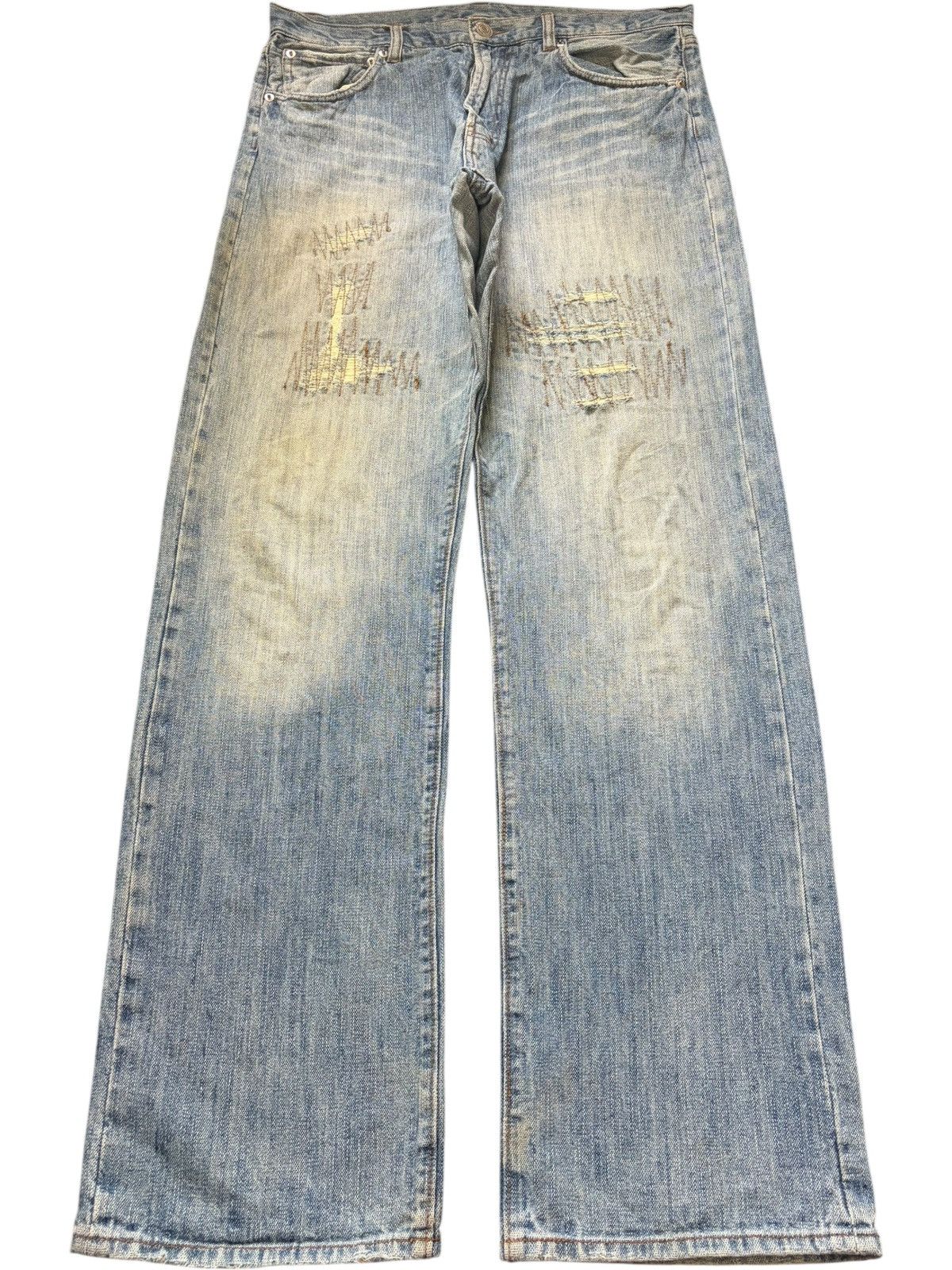 Body Glove Vintage Body Glove Sashiko Distressed Loose Jeans Size 33" - 1 Thumbnail