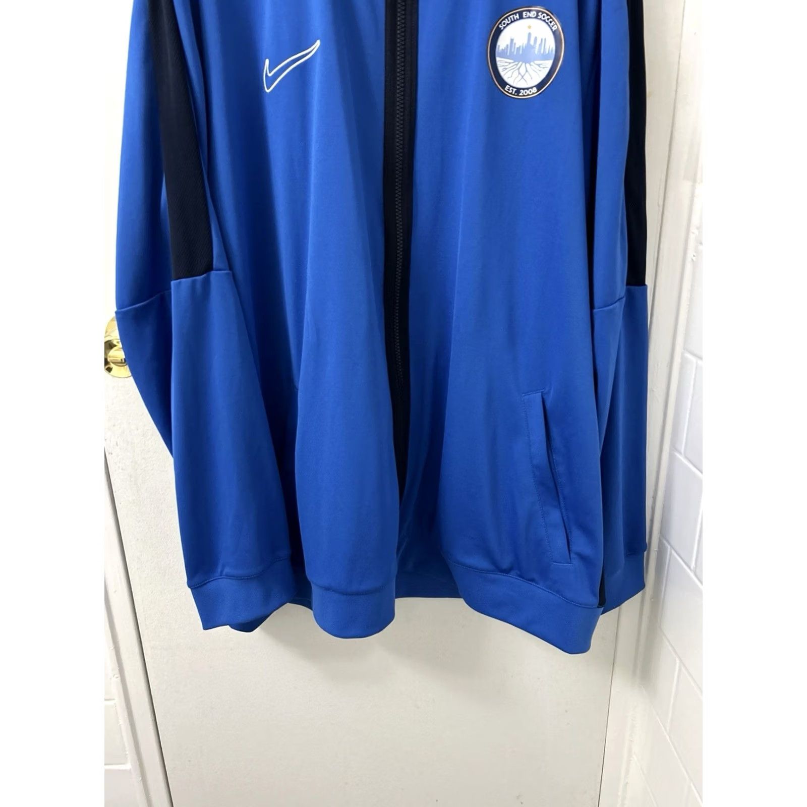 Nike Nike Track Jacket Mens XXL Blue Slim Dri-Fit Full Zip 2XL Pro Combat Soccer Logo Jersey Casual Activewear Size US XXL / EU 58 / 5 - 3 Thumbnail