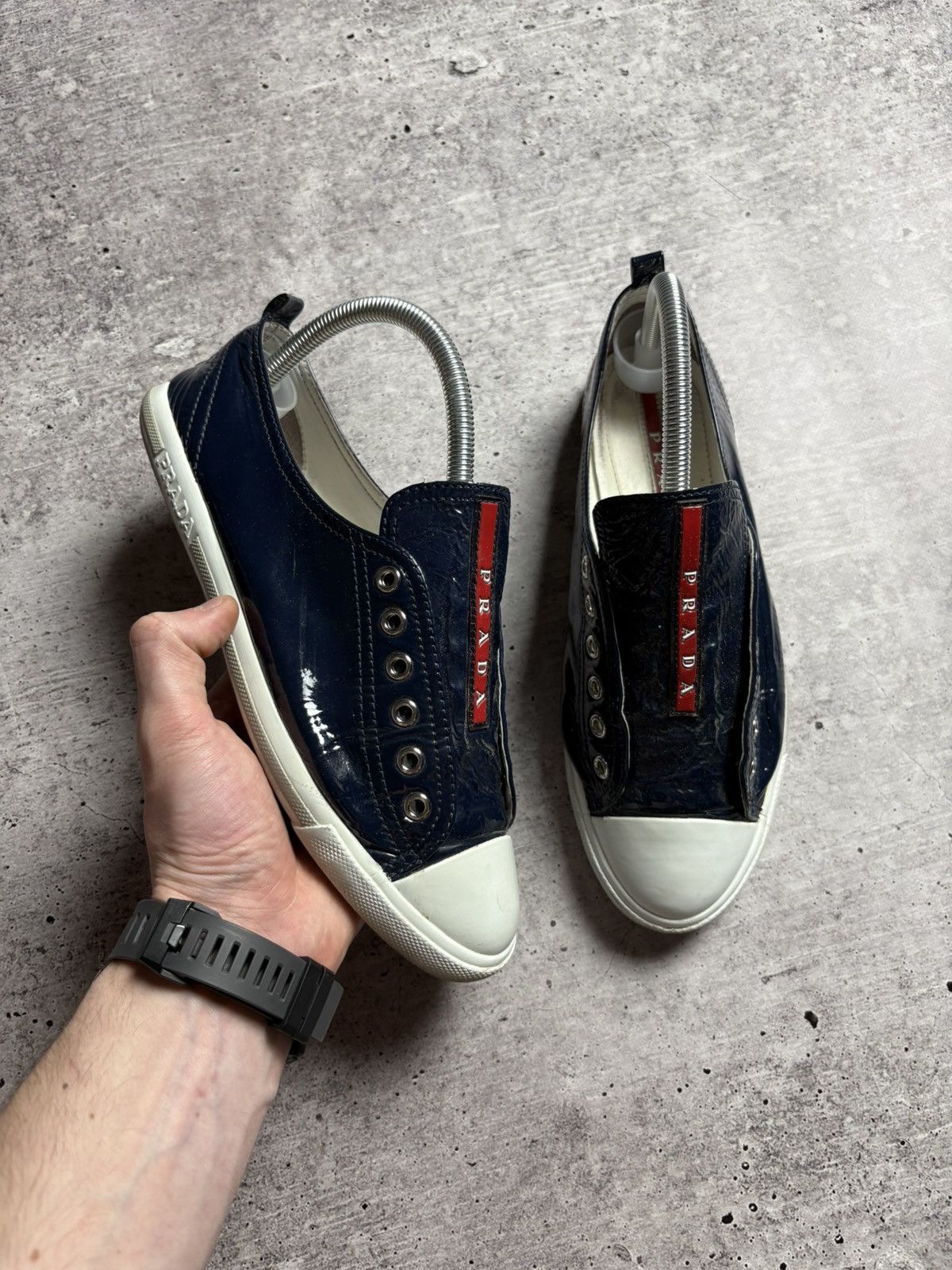 Prada Vintage Prada Leather Sneakers Size US 5.5 / EU 38 - 5 Thumbnail