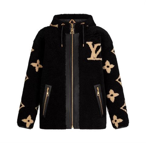 image of Louis Vuitton Black Noir Macro Monogram Flower Jacket, Women's (Size Small)