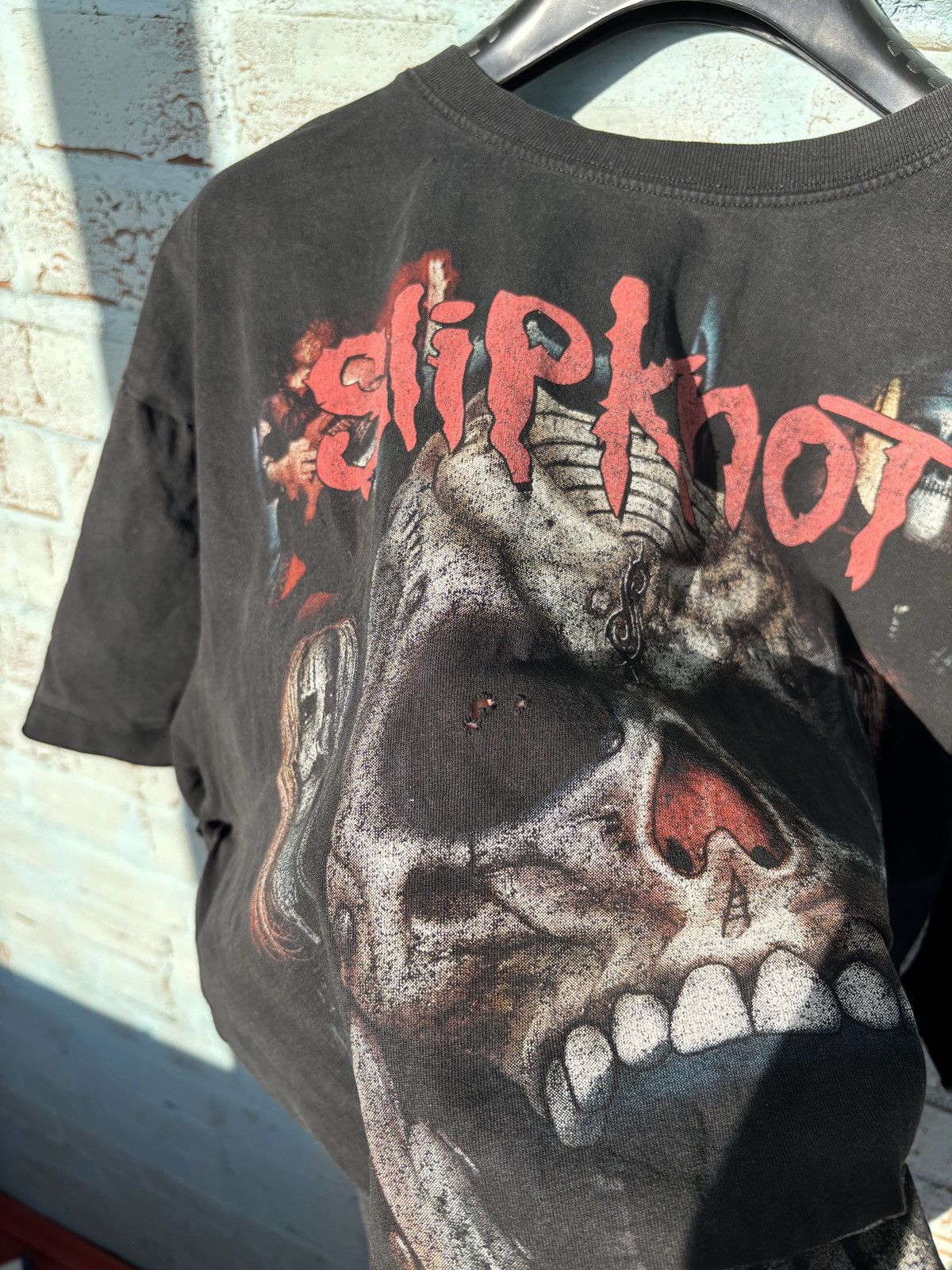Vintage crazy distressed fade vintage slipknot t-shirt rock 90s Size US XL / EU 56 / 4 - 3 Thumbnail