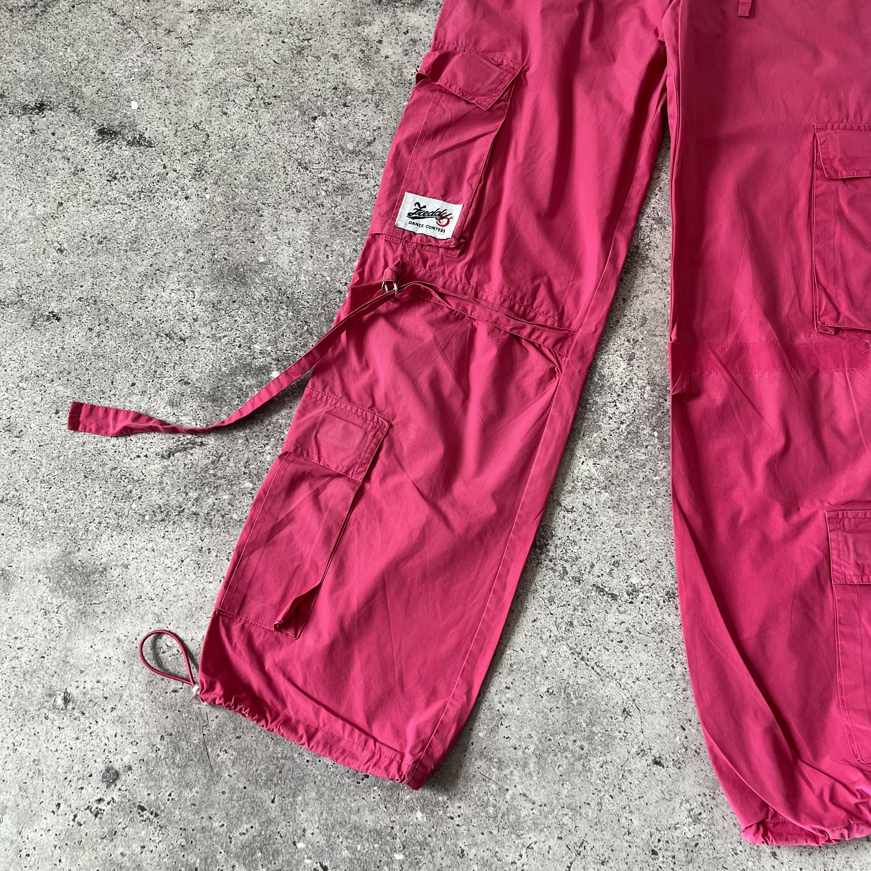 Japanese Brand × Vintage Vintage Y2K Pink Cargo Japanese Style Parachute Pants Size 36" / US 14 / IT 50 - 5 Thumbnail