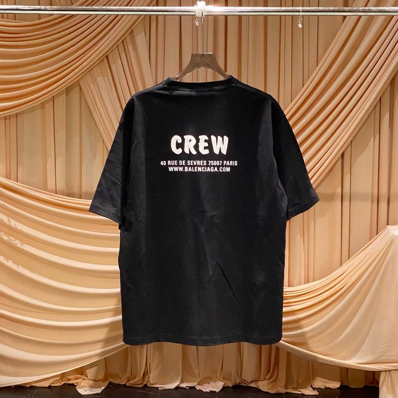 Balenciaga Balenciaga Black Crew letter Logo printed short sleeves Size US M / EU 48-50 / 2 - 2 Thumbnail