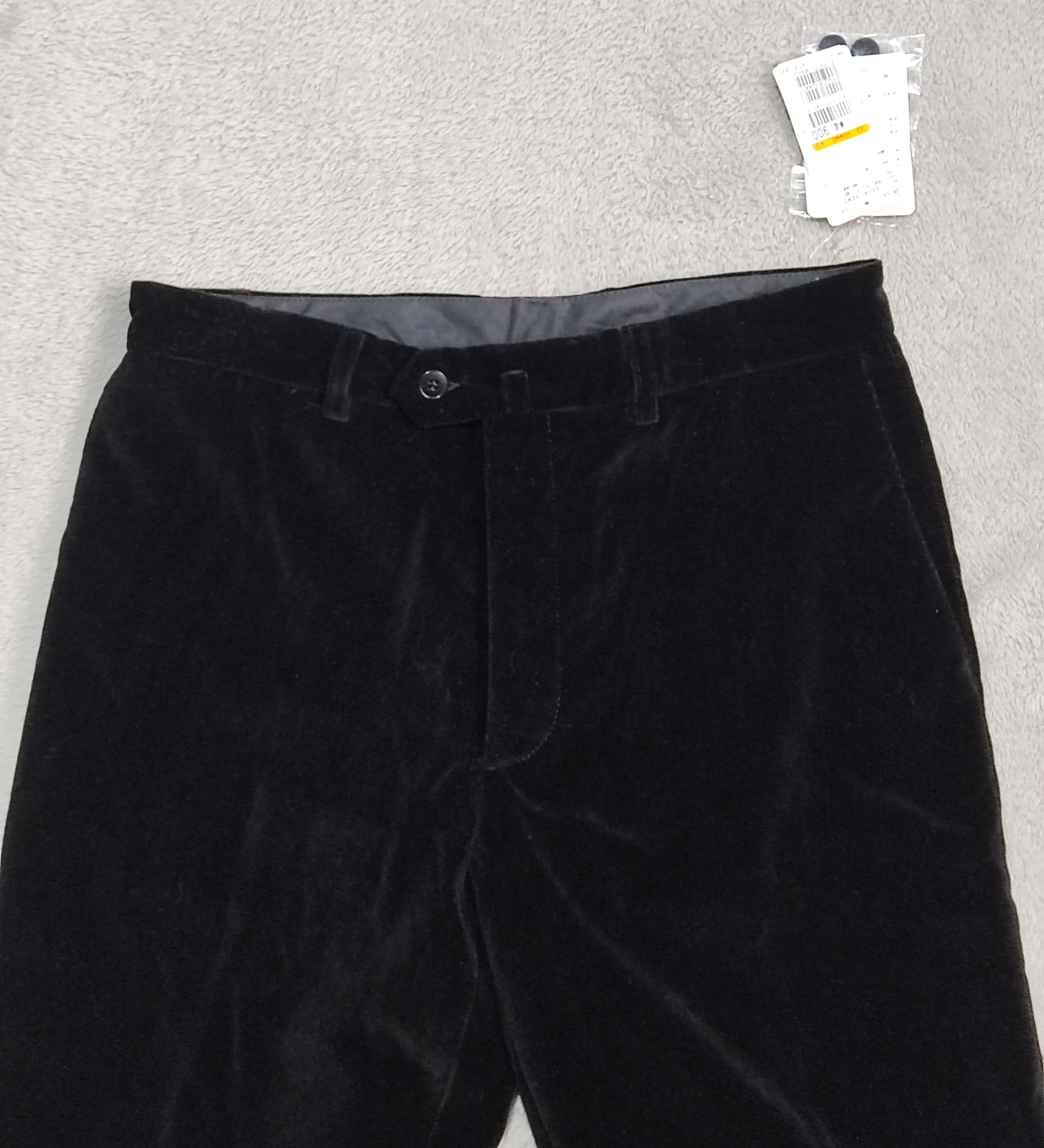 agnes b. Vintage NWT agnès b. homme Paris Black Velvet -France Made Size US 29 - 3 Thumbnail