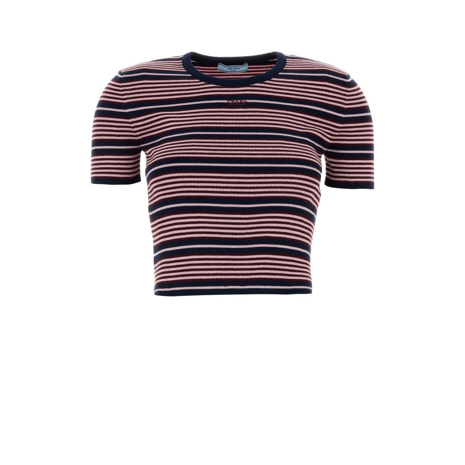 Prada PRADA Embroidered Cotton Blend T-shirt New & Authentic (Wome Size L / US 10 / IT 46 - 1 Thumbnail