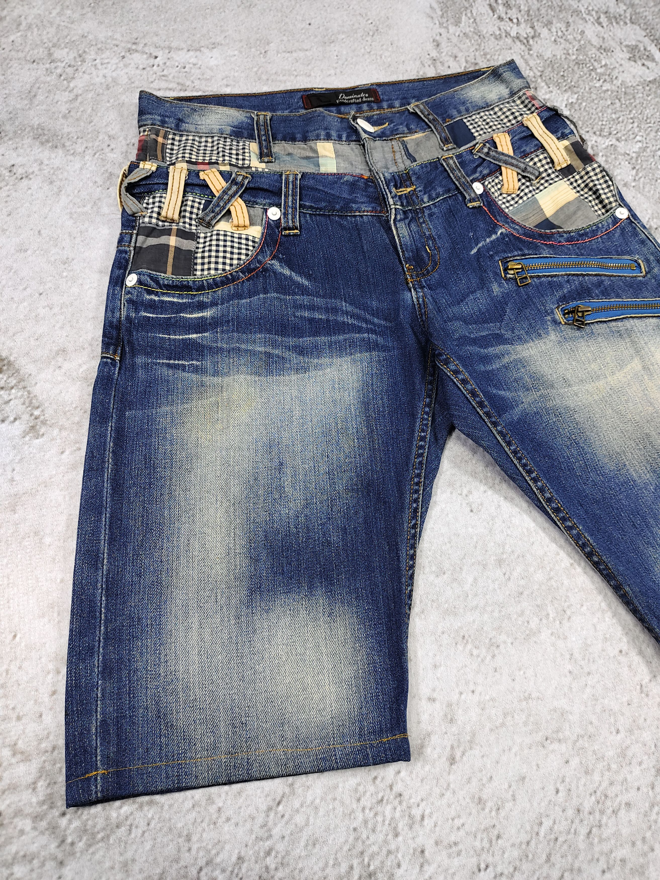 Japanese Brand 00s Dominate🇯🇵 Double Waist Patchwork Handcrafted Denim Size US 31 - 4 Thumbnail