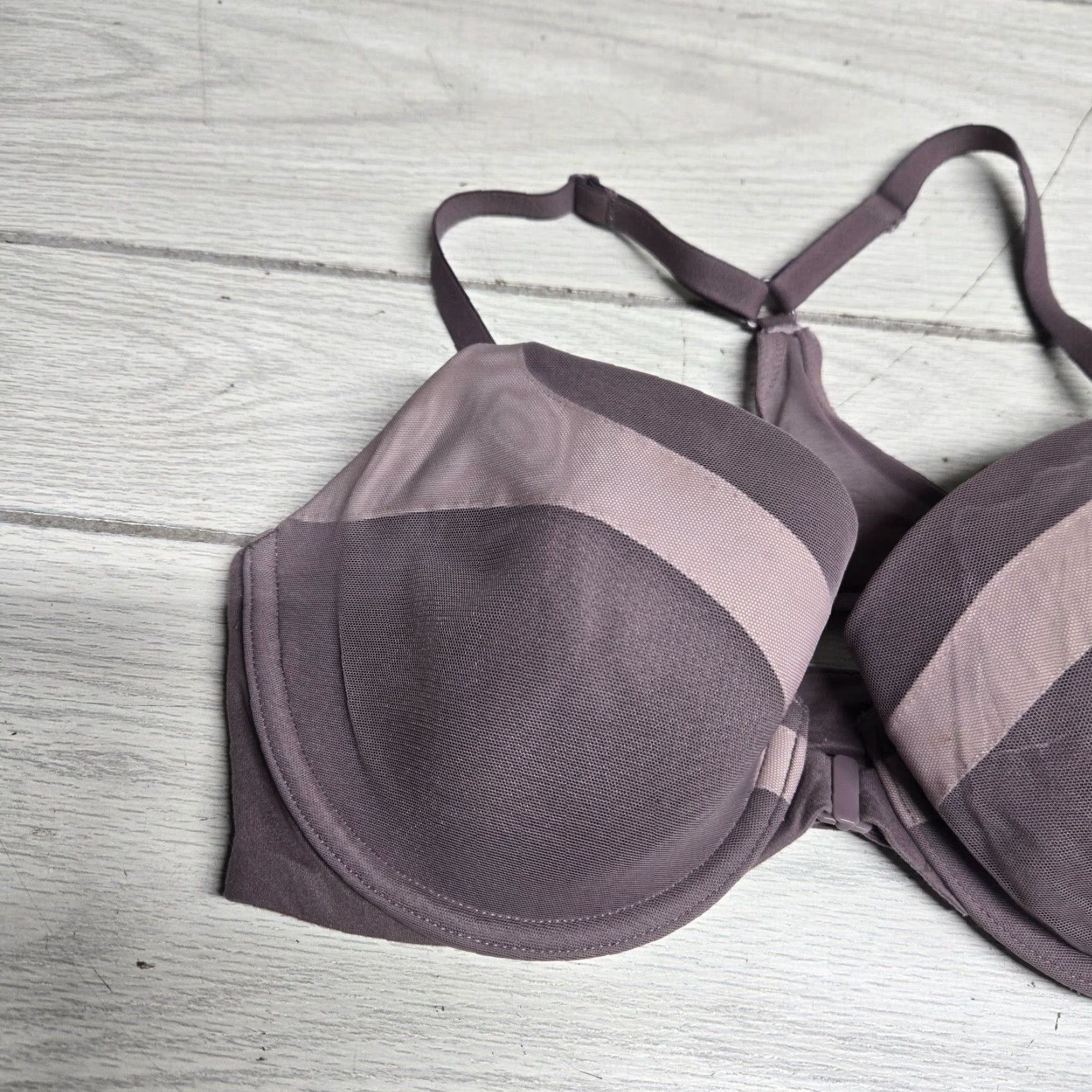 Victoria's Secret Victoria's Secret Bra Racerback 32DD Heather Purple Underwire Women Adult Size ONE SIZE - 3 Thumbnail