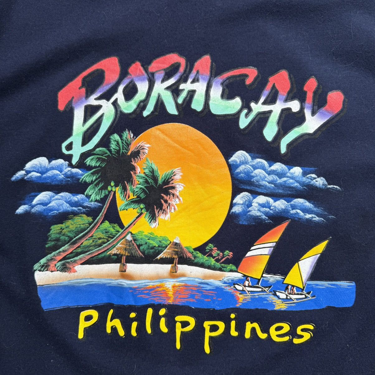 Handmade Dibuho Handpainted Boracay Philippines Tee Size US XL / EU 56 / 4 - 4 Thumbnail