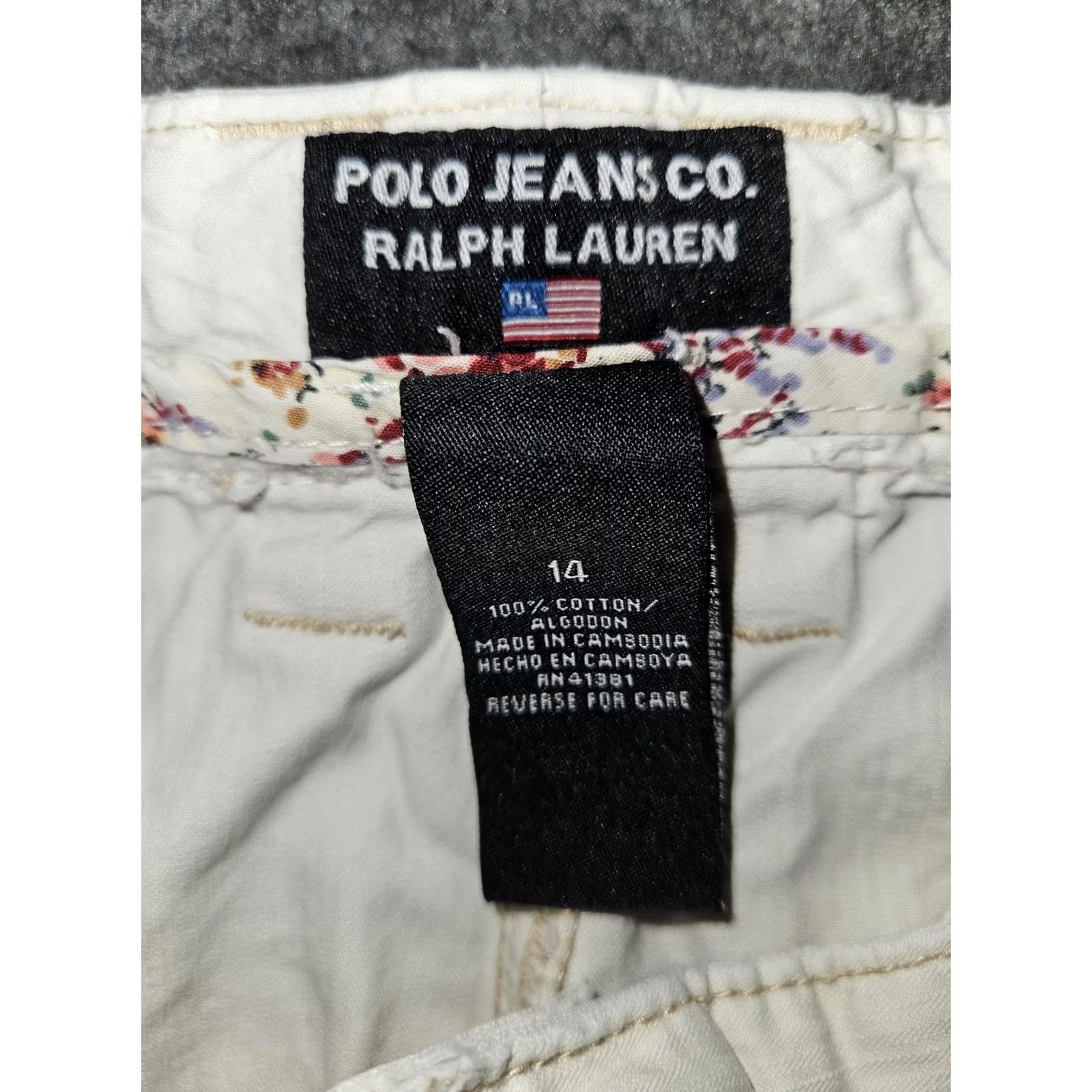 Ralph Lauren VINTAGE Polo Jeans Co Ralph Lauren Shorts Womens 14 White Cargo Twill 7 Inch Relaxed Size 36" / US 14 / IT 50 - 2 Thumbnail